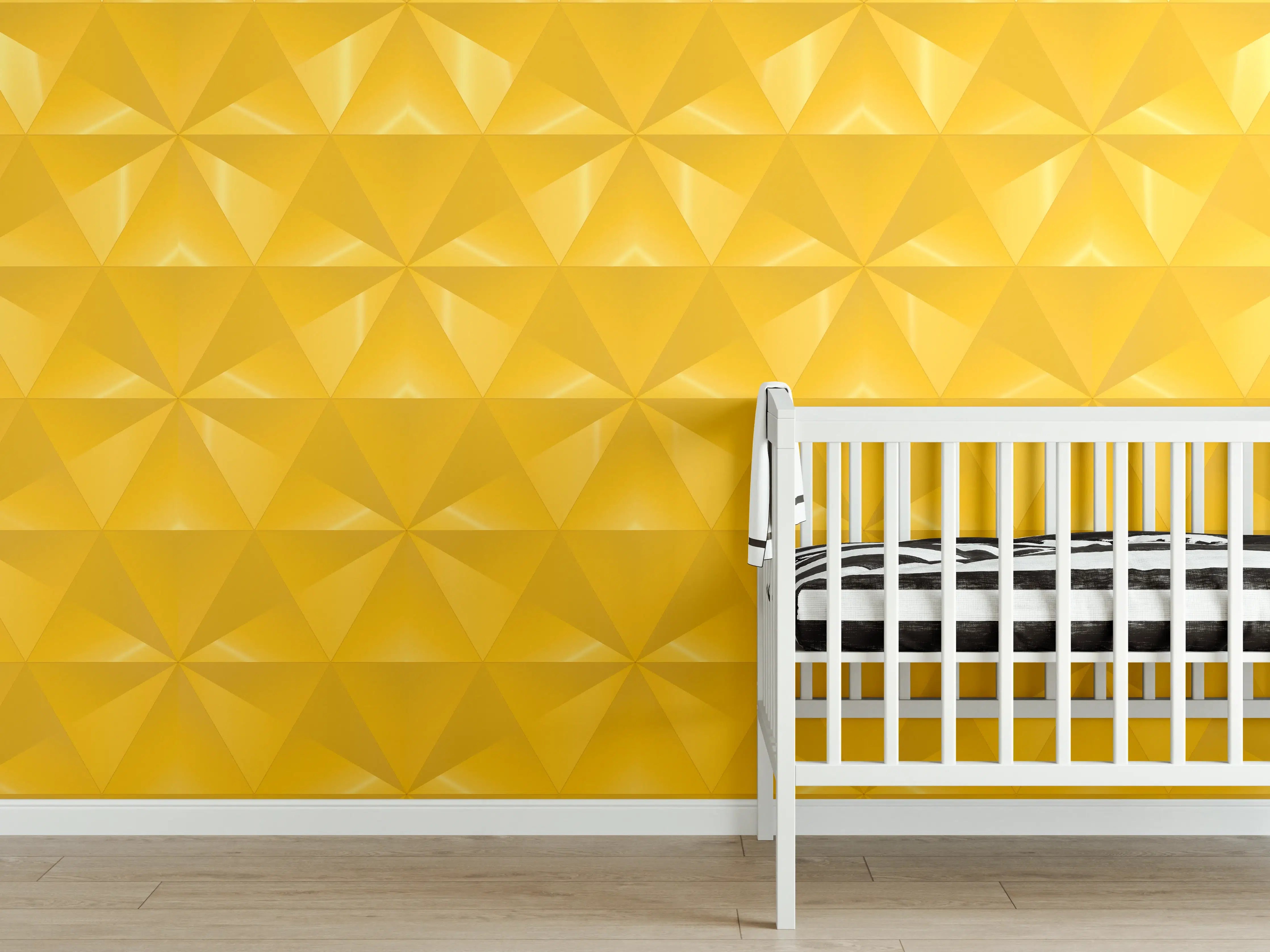 Babyzimmer Wandgestaltung - Gelbes Fliesenmuster - Geometrie