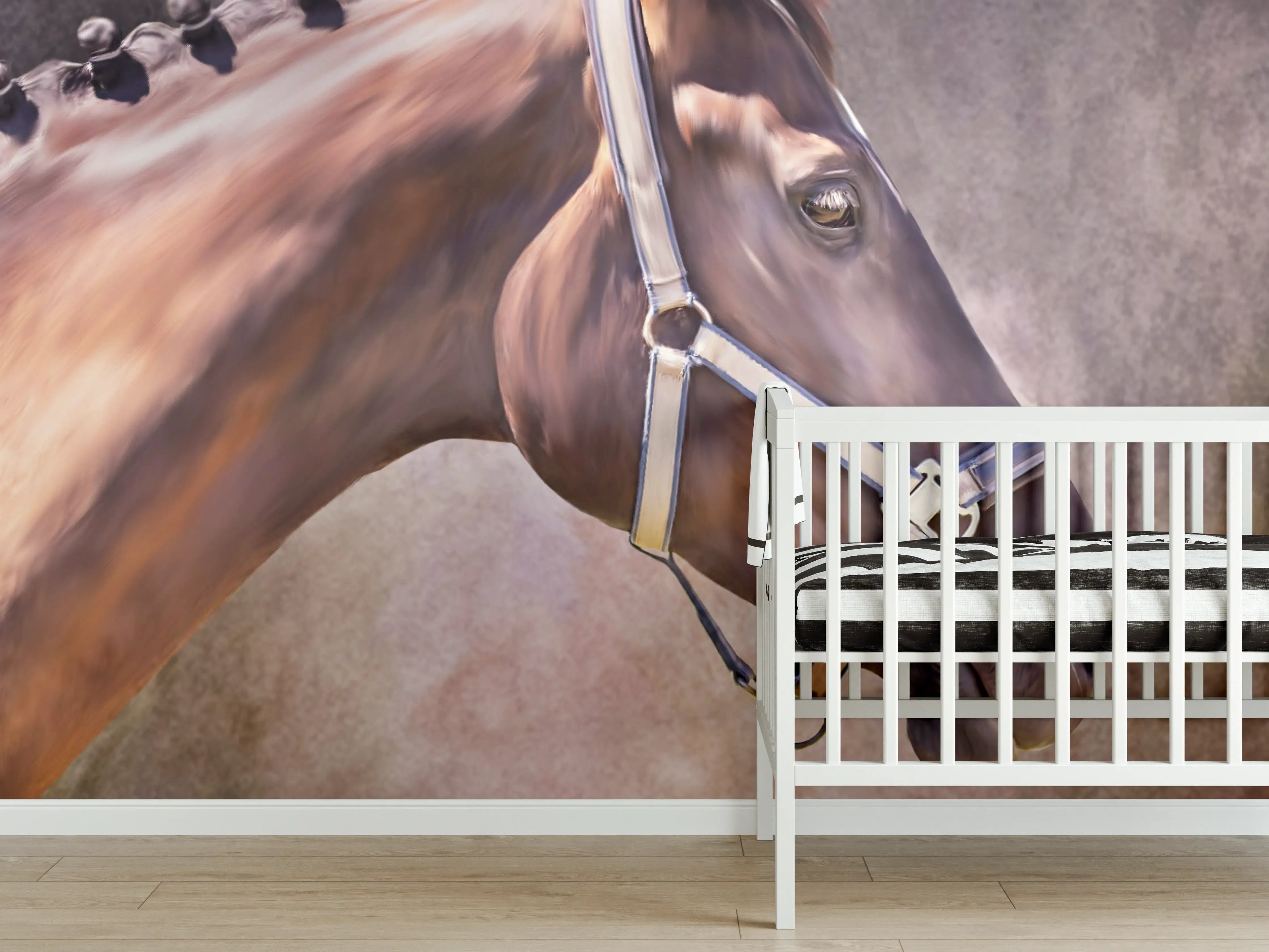 Babyzimmer Wandgestaltung - Gemalter Pferdekopf