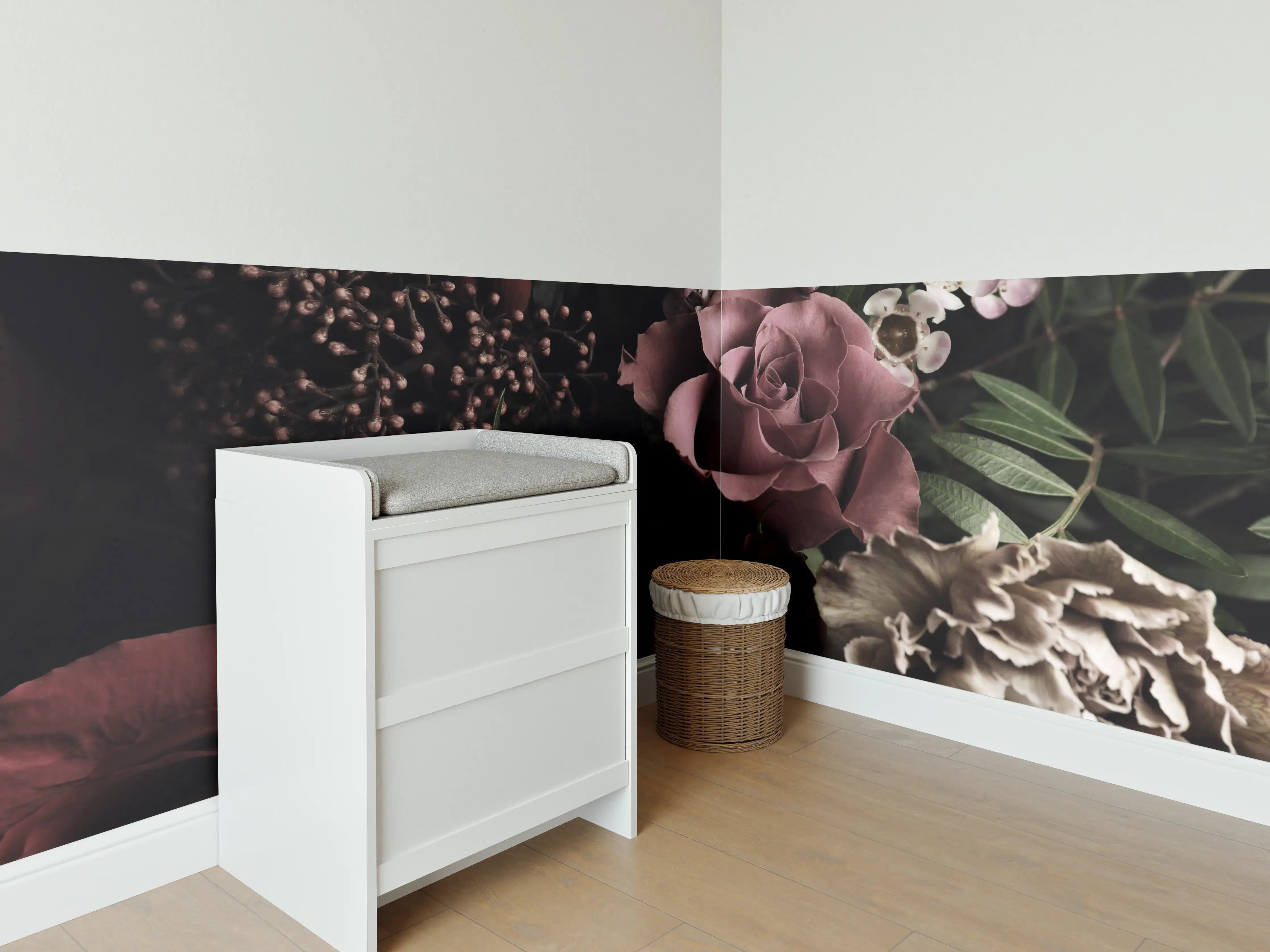 Babyzimmer Wandgestaltung - Gemischter Vintage-Blumenstrauß 