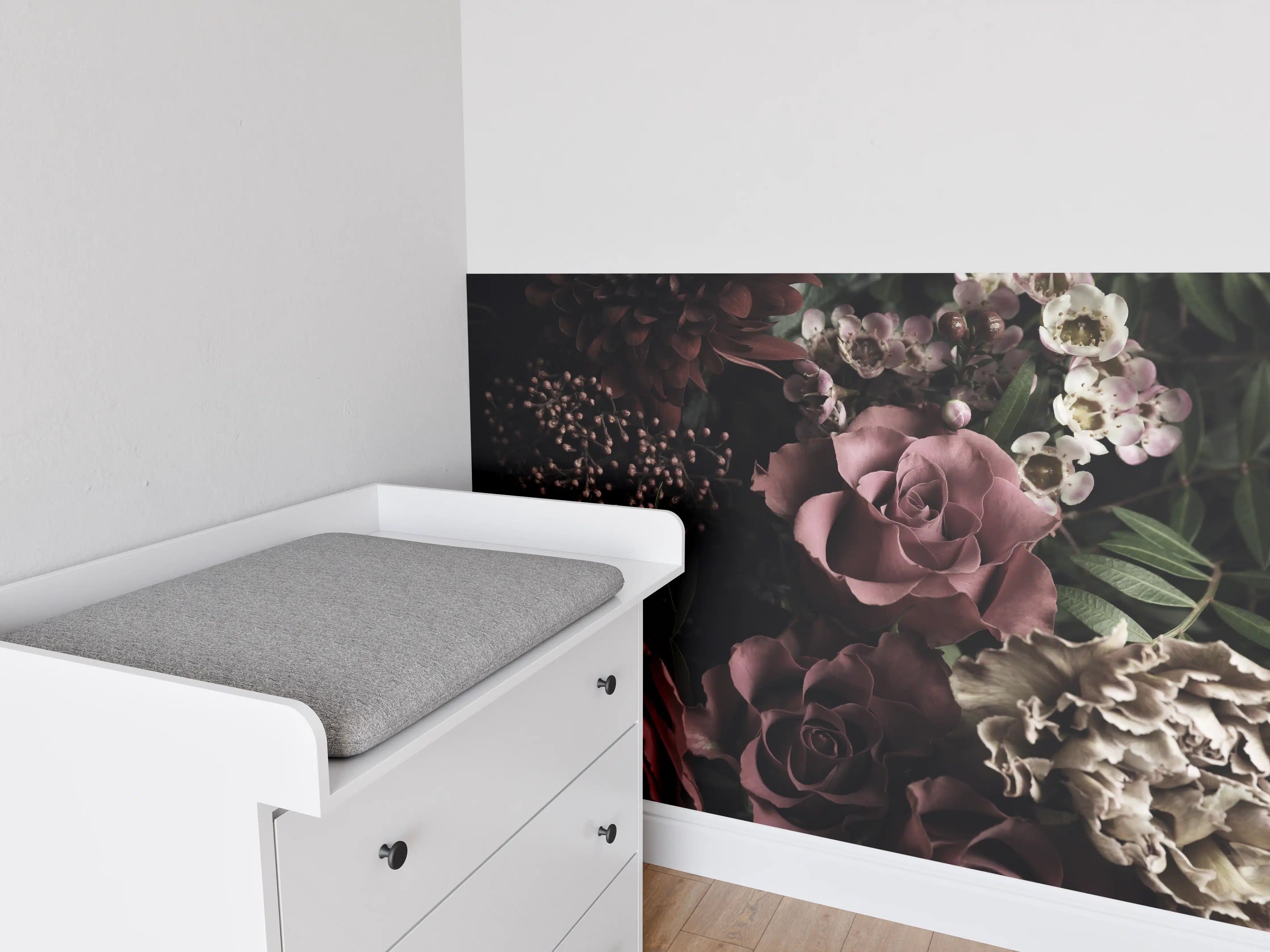 Babyzimmer Wandgestaltung - Gemischter Vintage-Blumenstrauß 