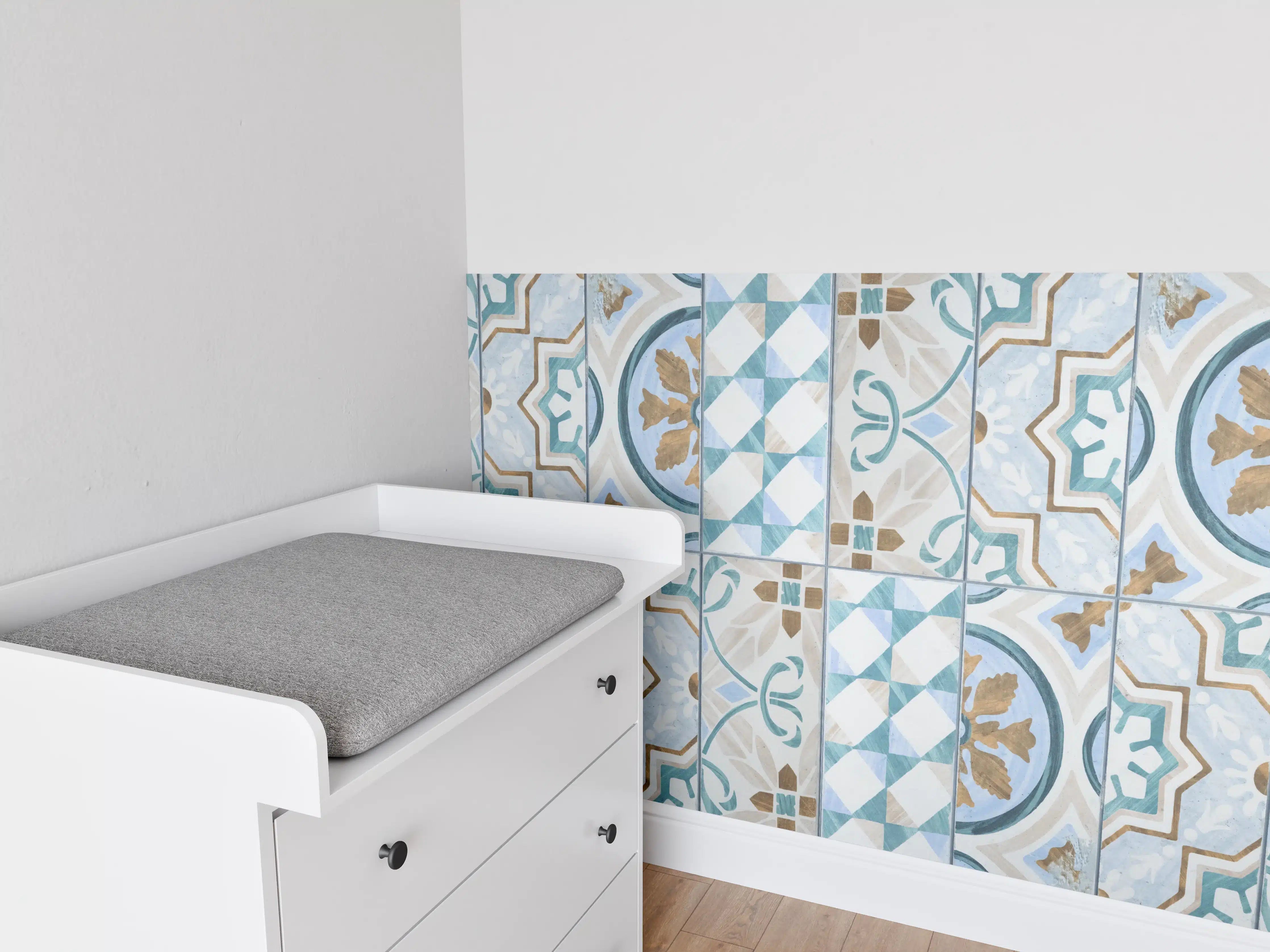 Babyzimmer Wandgestaltung - Geometrisch rechteckige Fliesen