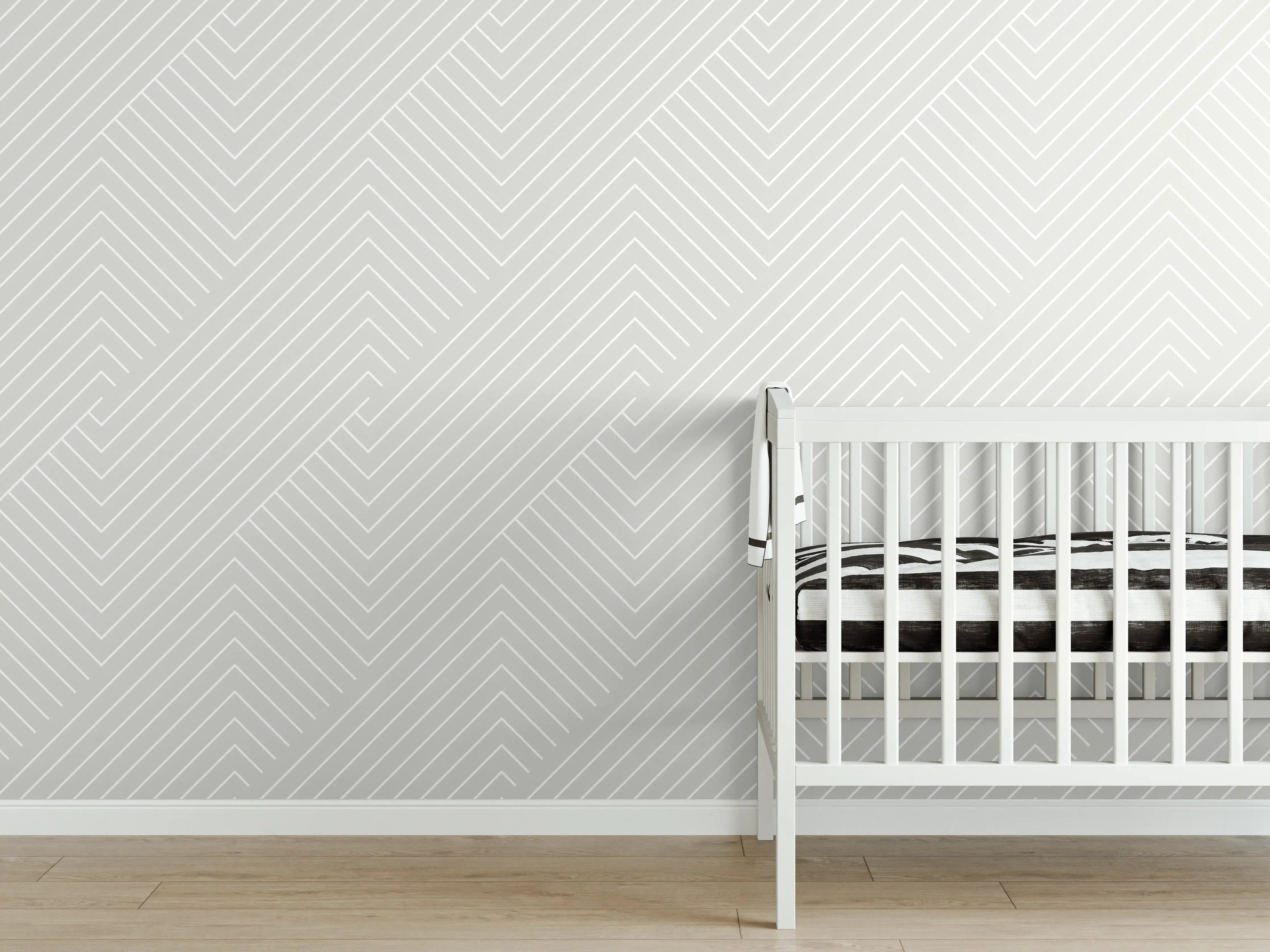 Babyzimmer Wandgestaltung - Geometrische Argento-Textur