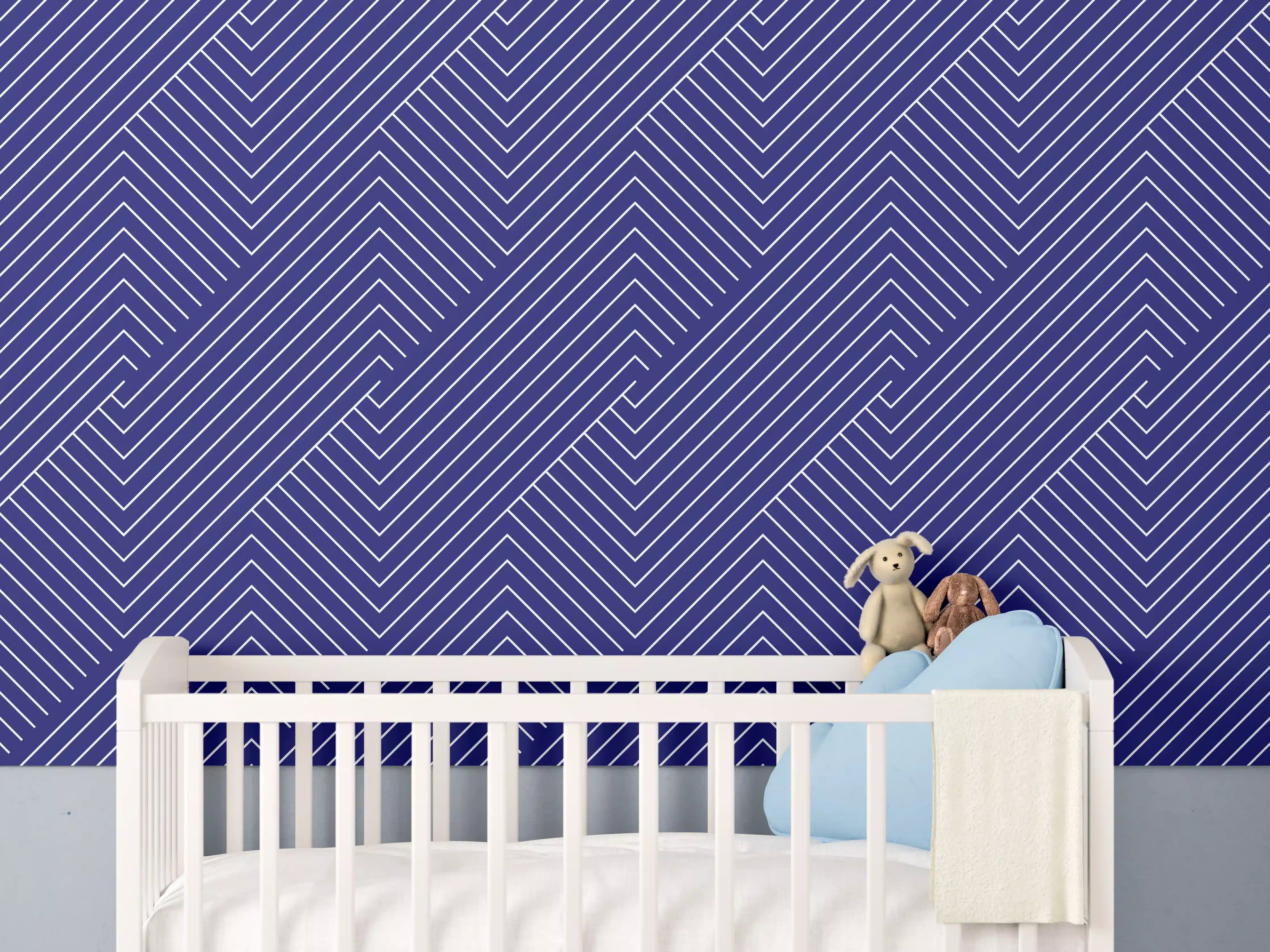 Babyzimmer Wandgestaltung - Geometrische Blau-Design Textur