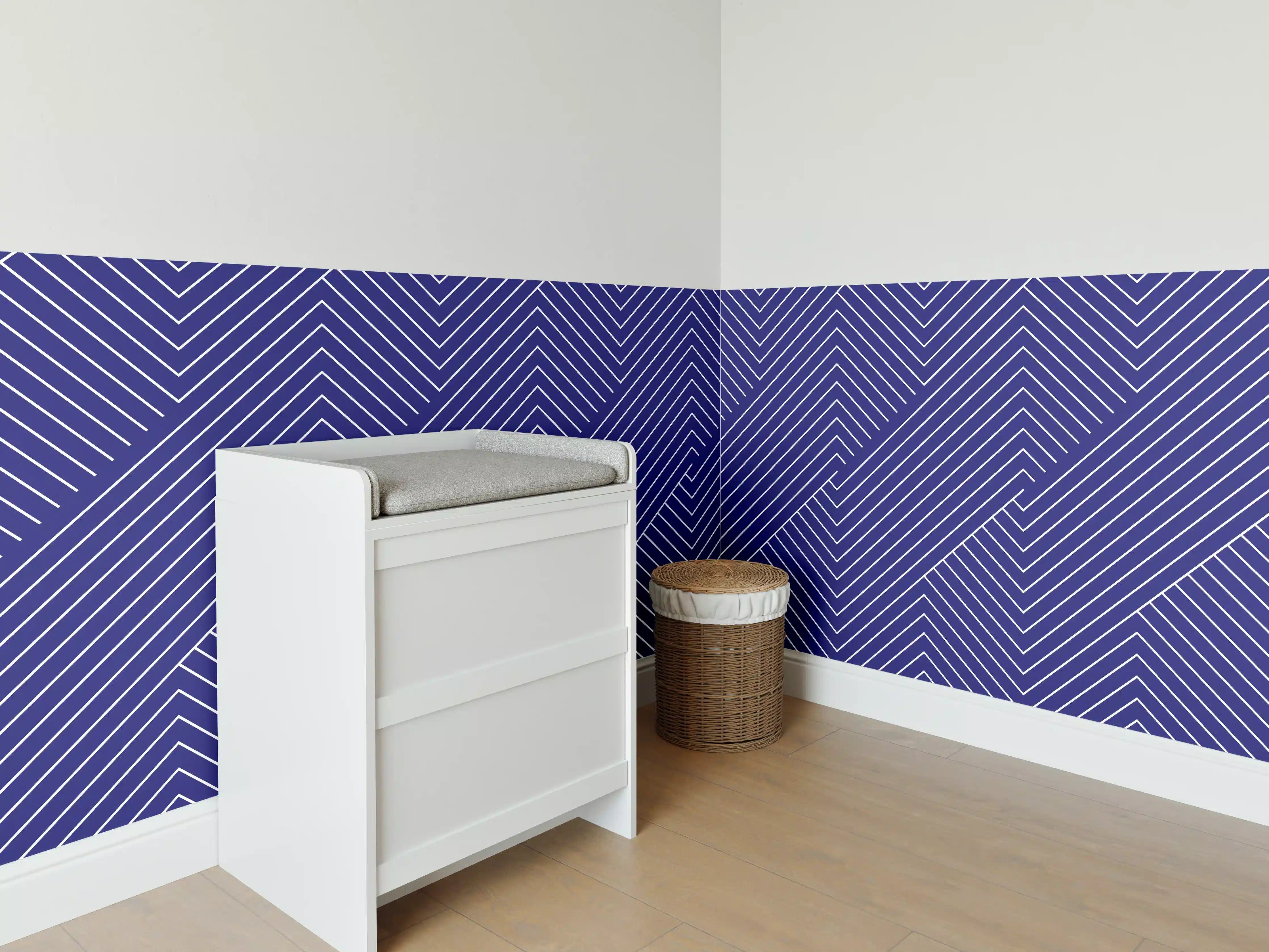 Babyzimmer Wandgestaltung - Geometrische Blau-Design Textur