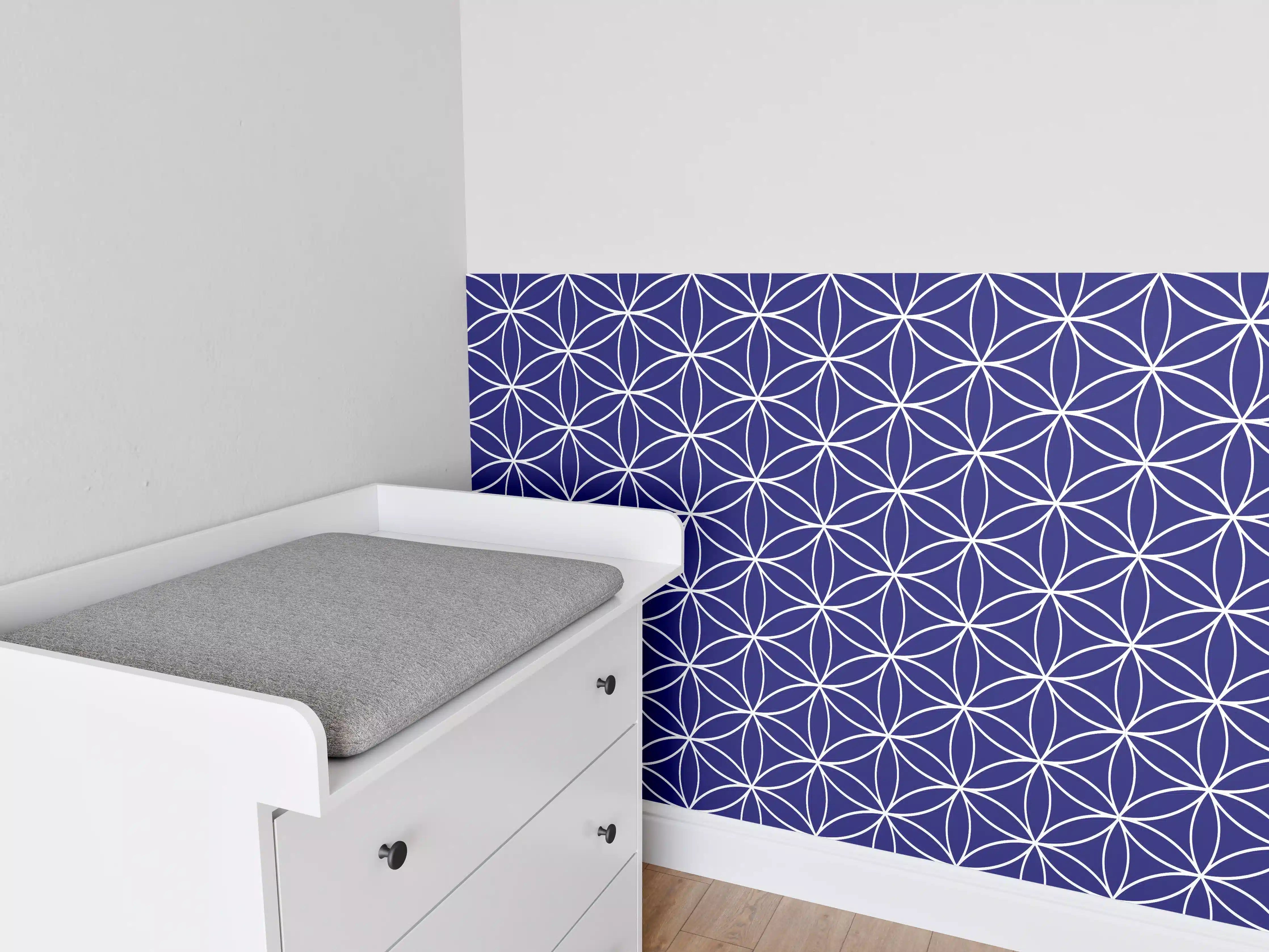 Babyzimmer Wandgestaltung - Geometrische Blautöne