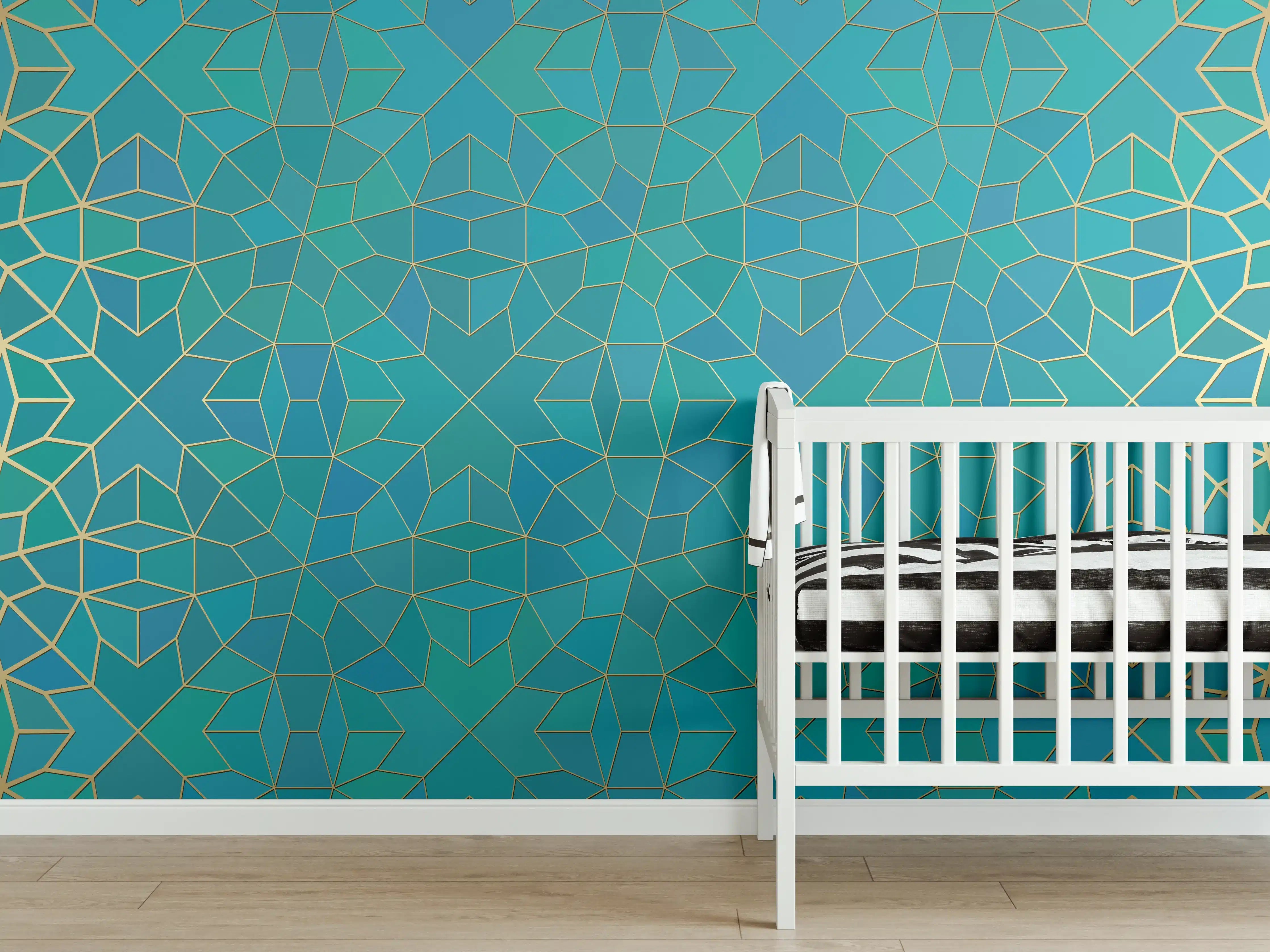 Babyzimmer Wandgestaltung - Geometrische Muster