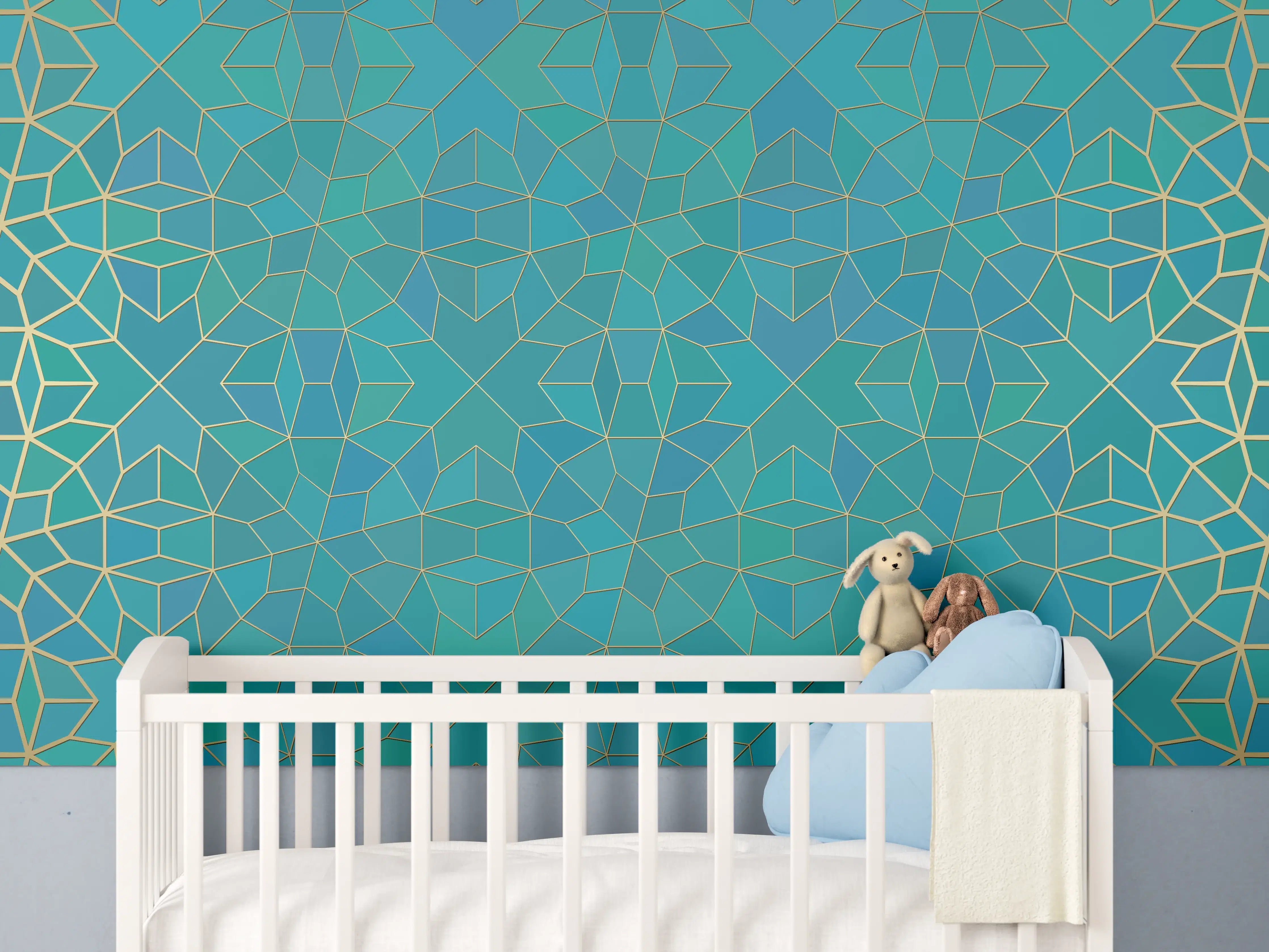 Babyzimmer Wandgestaltung - Geometrische Muster
