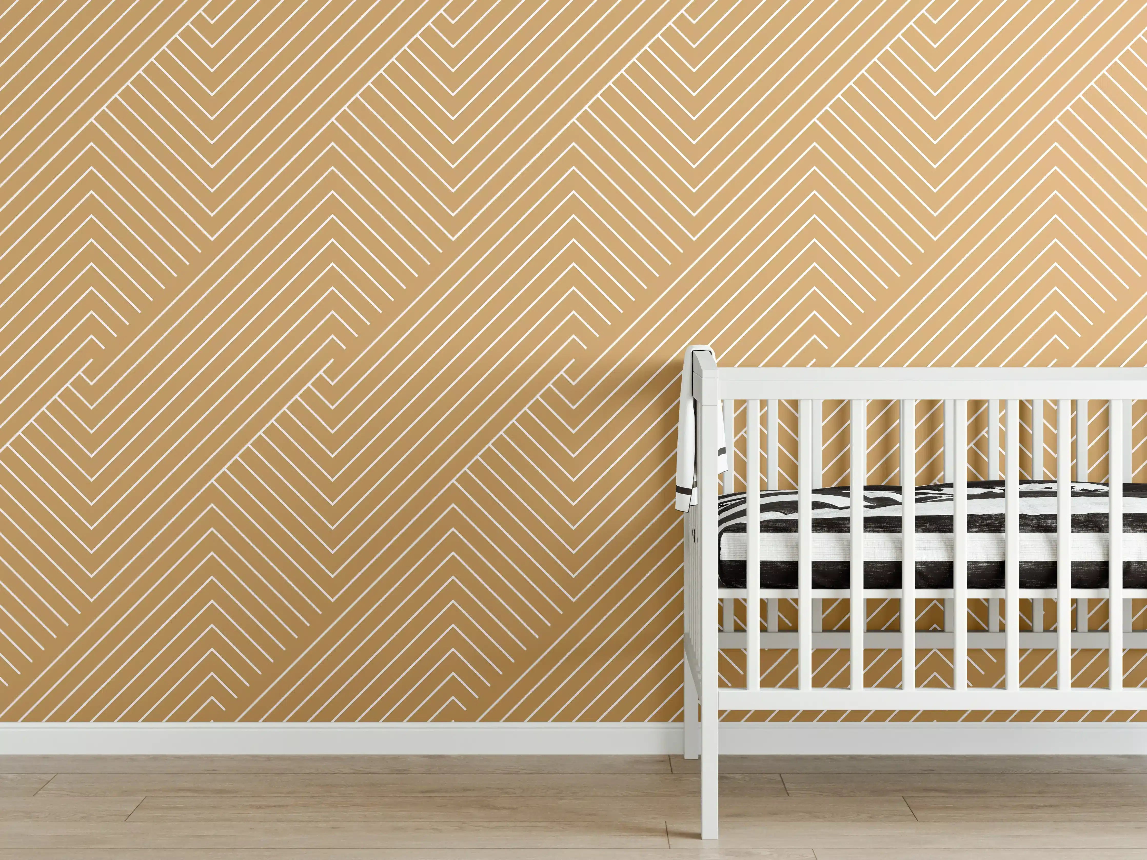 Babyzimmer Wandgestaltung - Geometrische Ocra-Textur