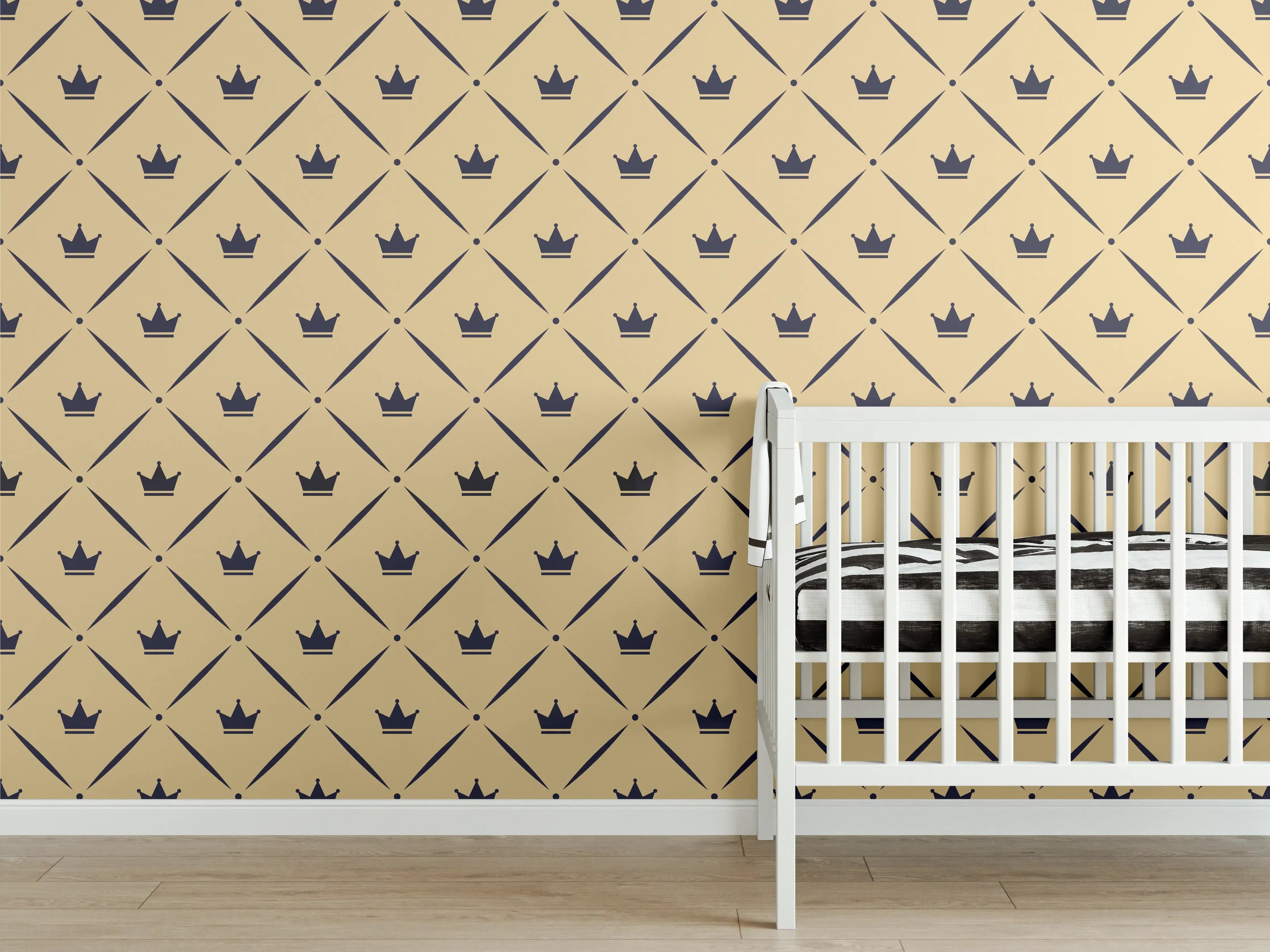 Babyzimmer Wandgestaltung - Geometrisches Beige Muster