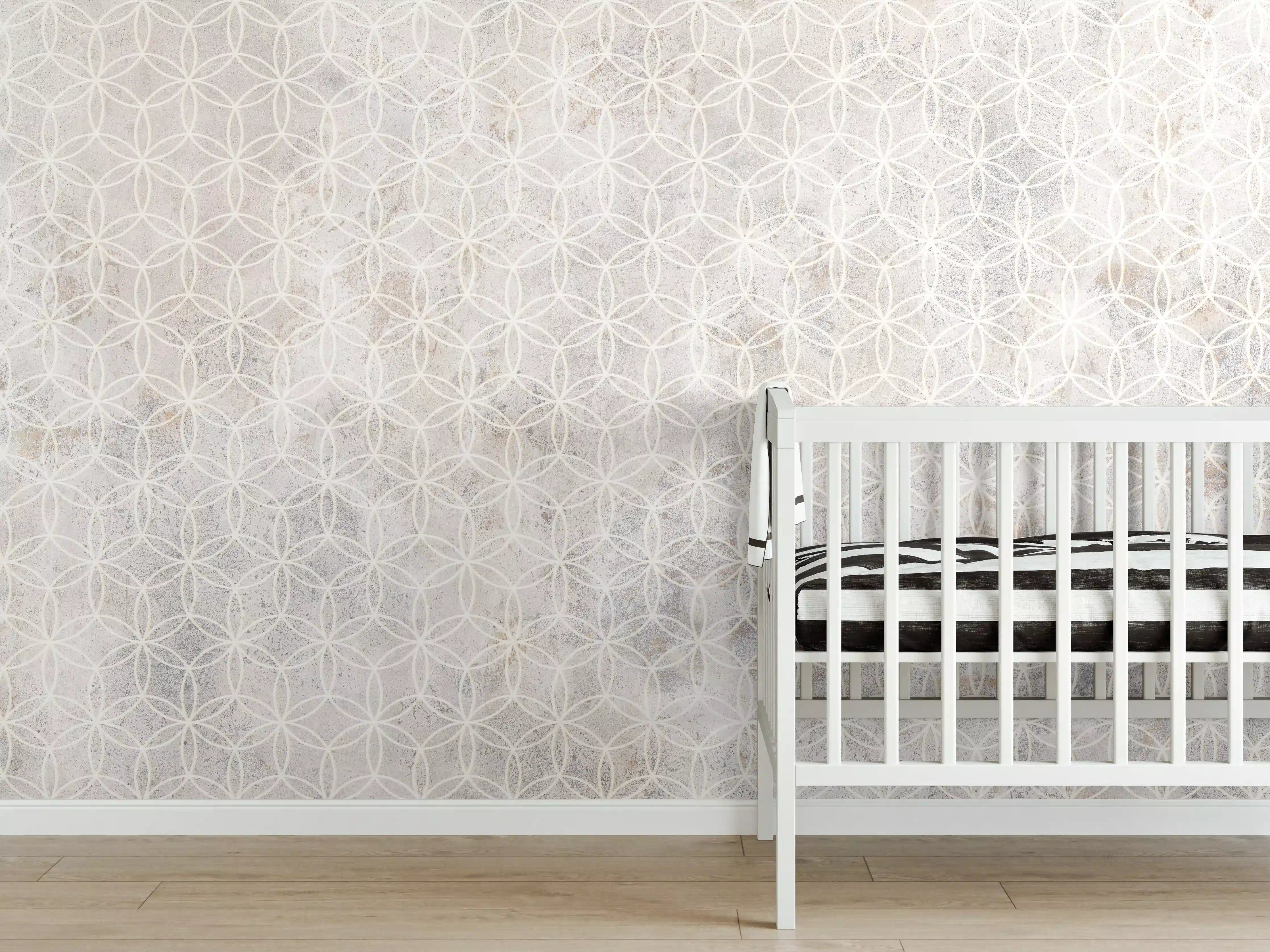 Babyzimmer Wandgestaltung - Geometrisches Beton Mosaik