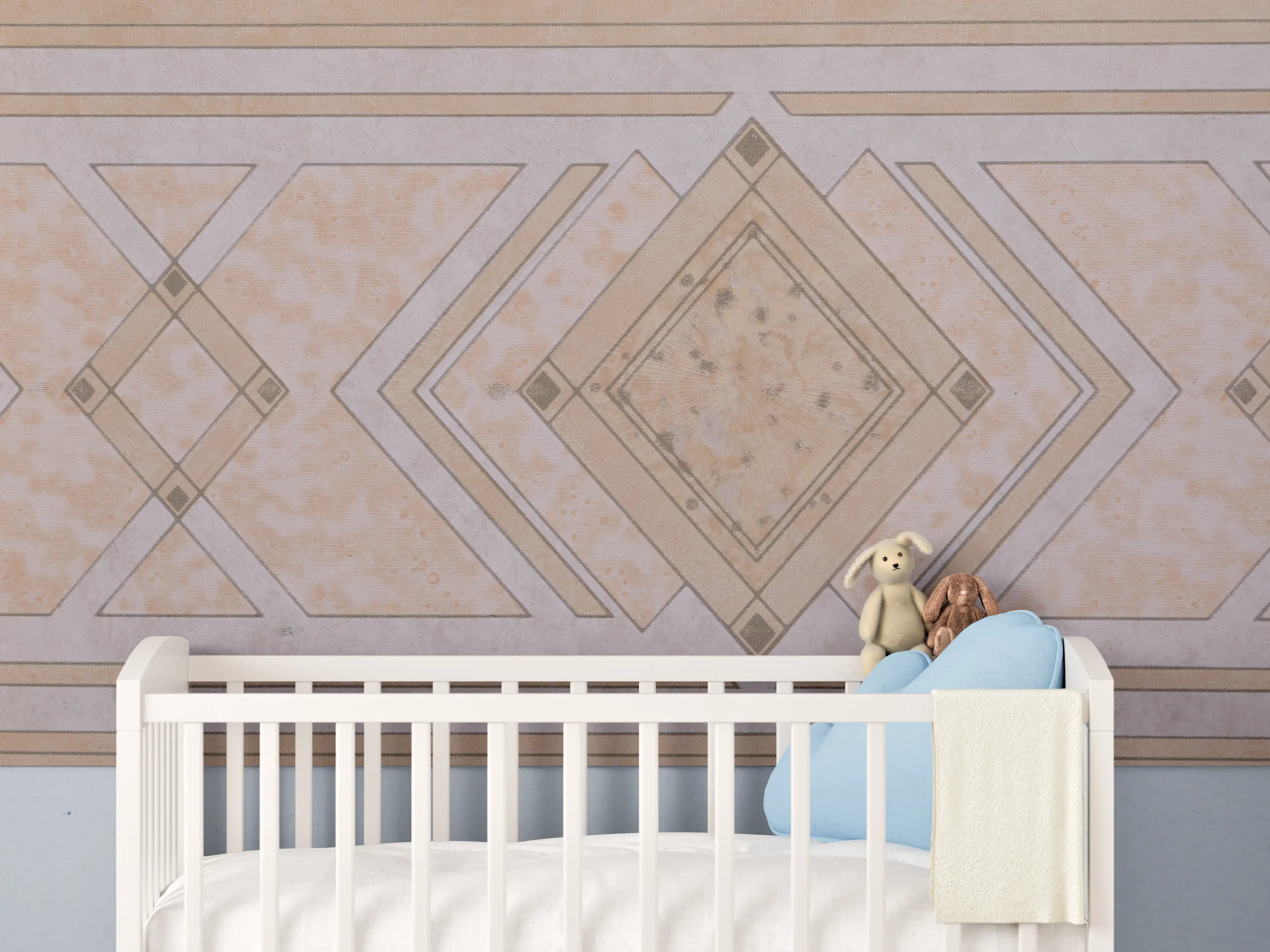 Babyzimmer Wandgestaltung - Geometrisches Kunstmuster - Modern