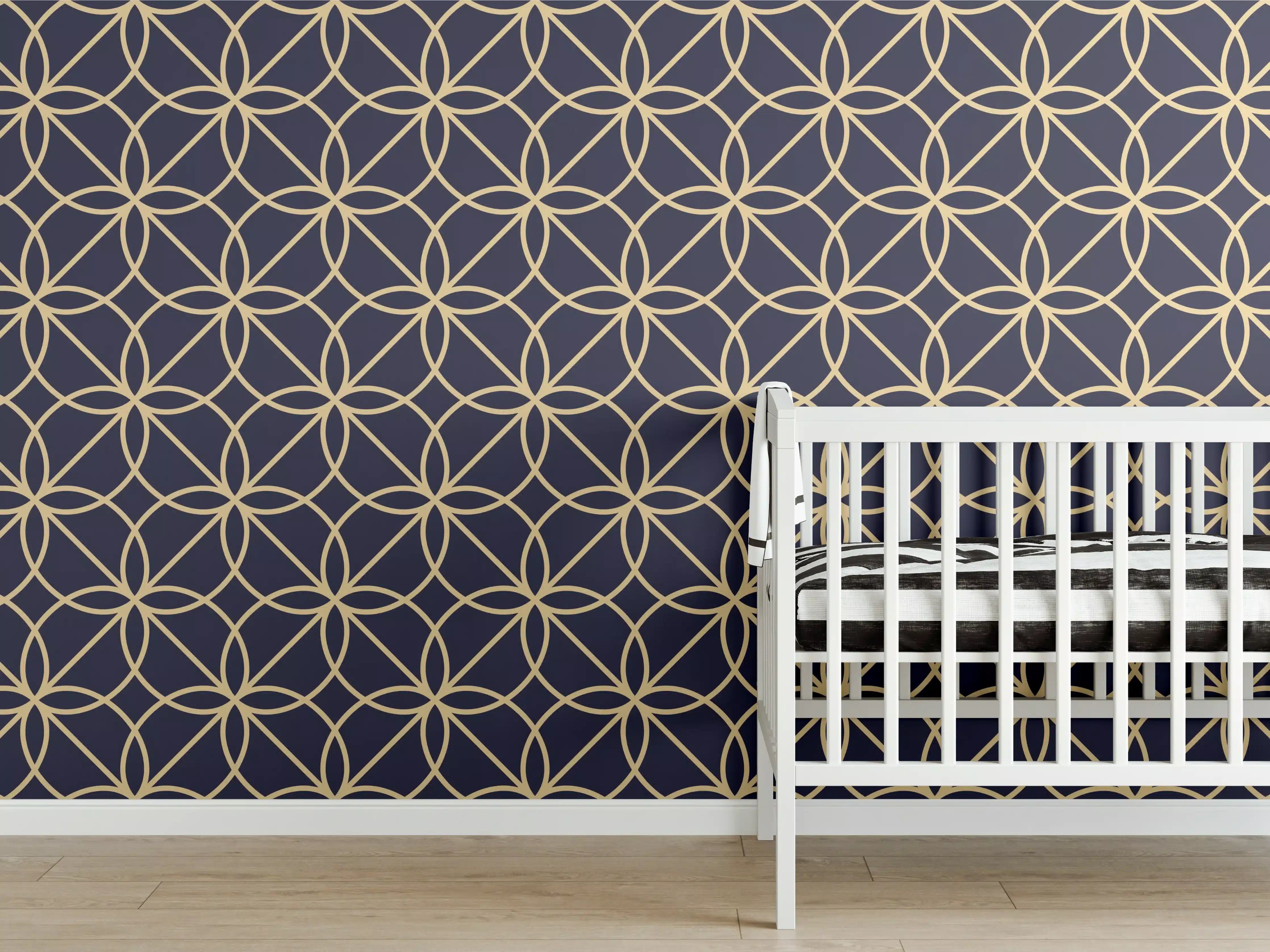 Babyzimmer Wandgestaltung - Geometrisches Linienmuster