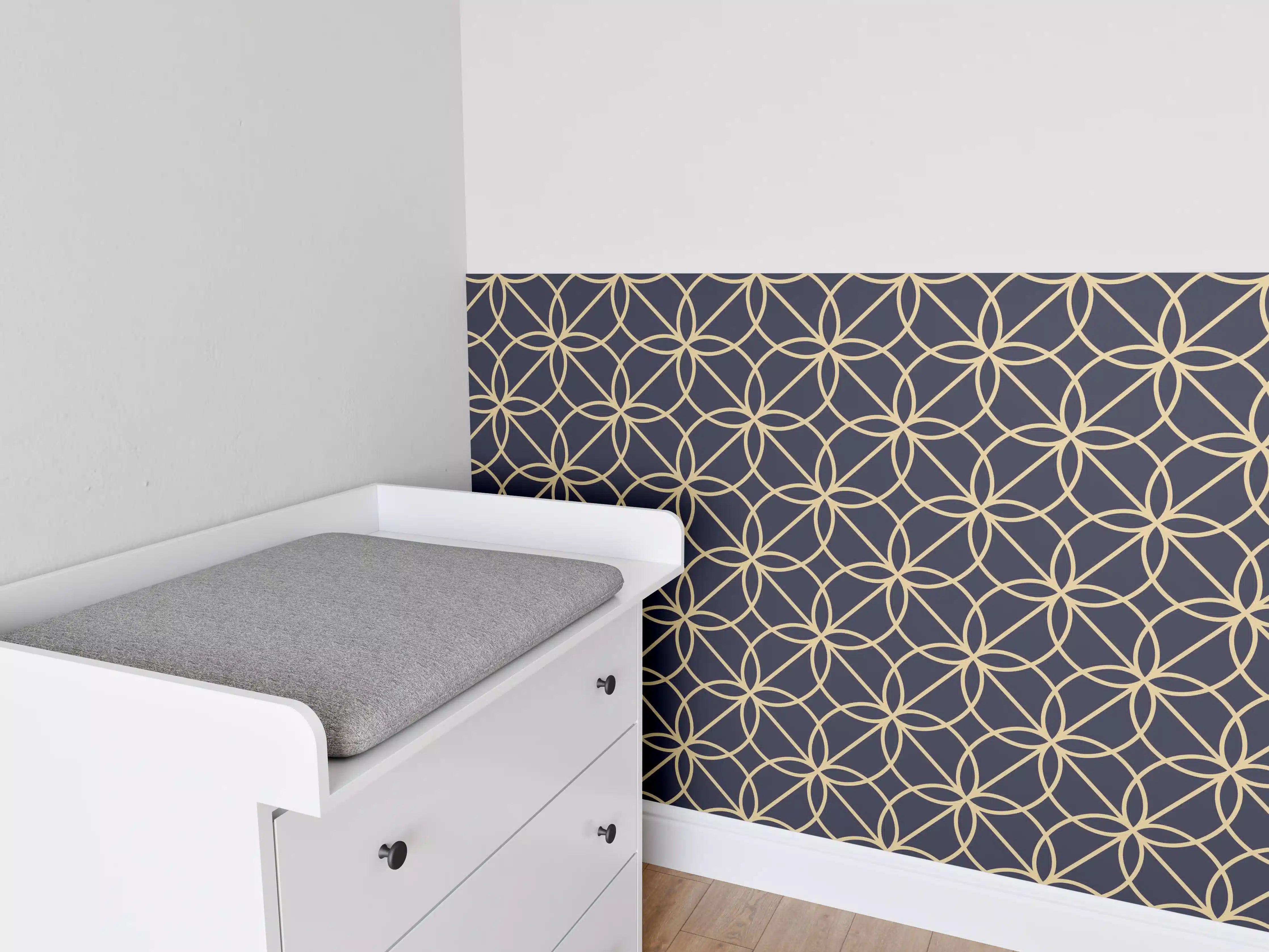 Babyzimmer Wandgestaltung - Geometrisches Linienmuster