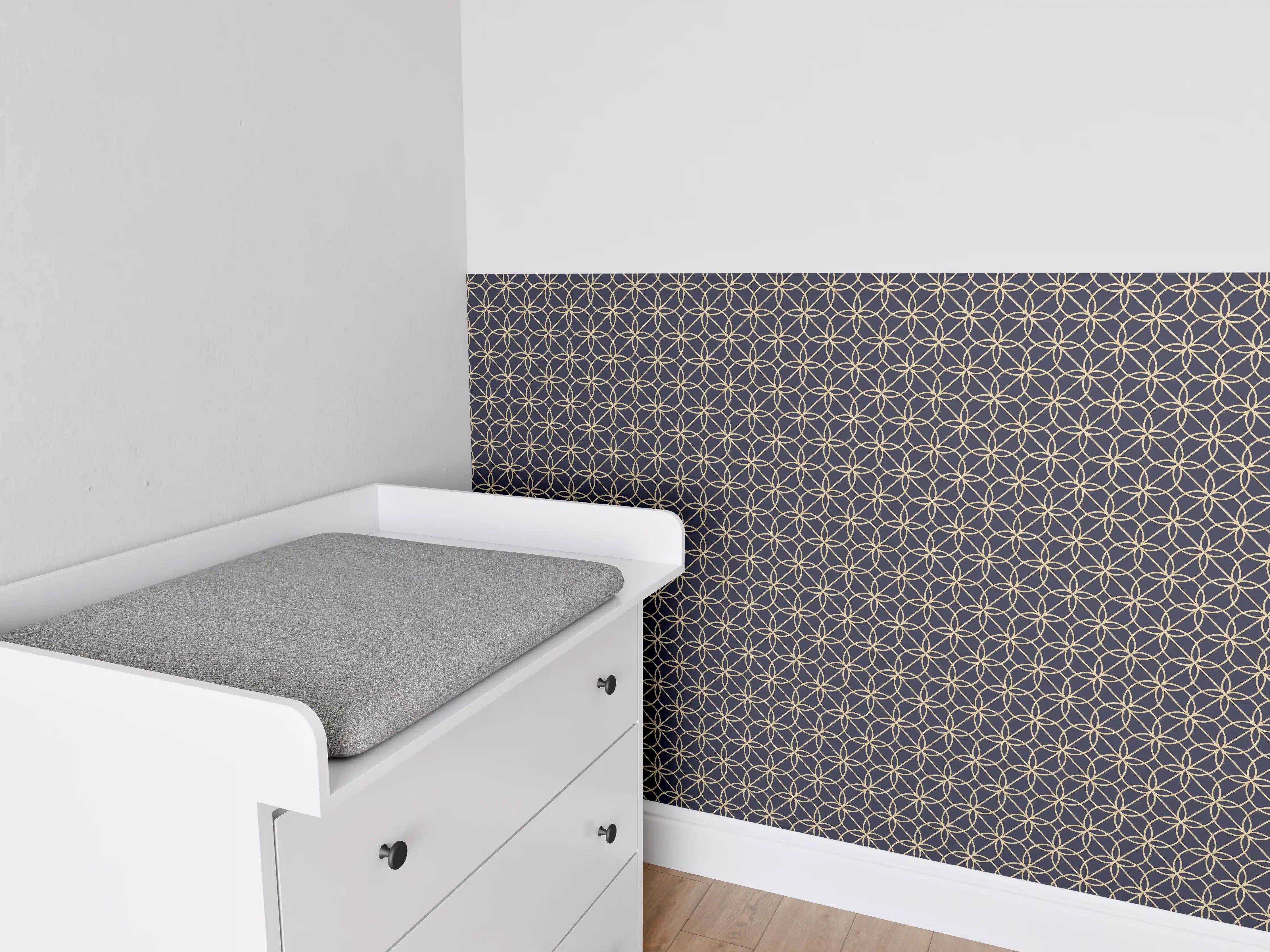 Babyzimmer Wandgestaltung - Geometrisches Navy Muster Design