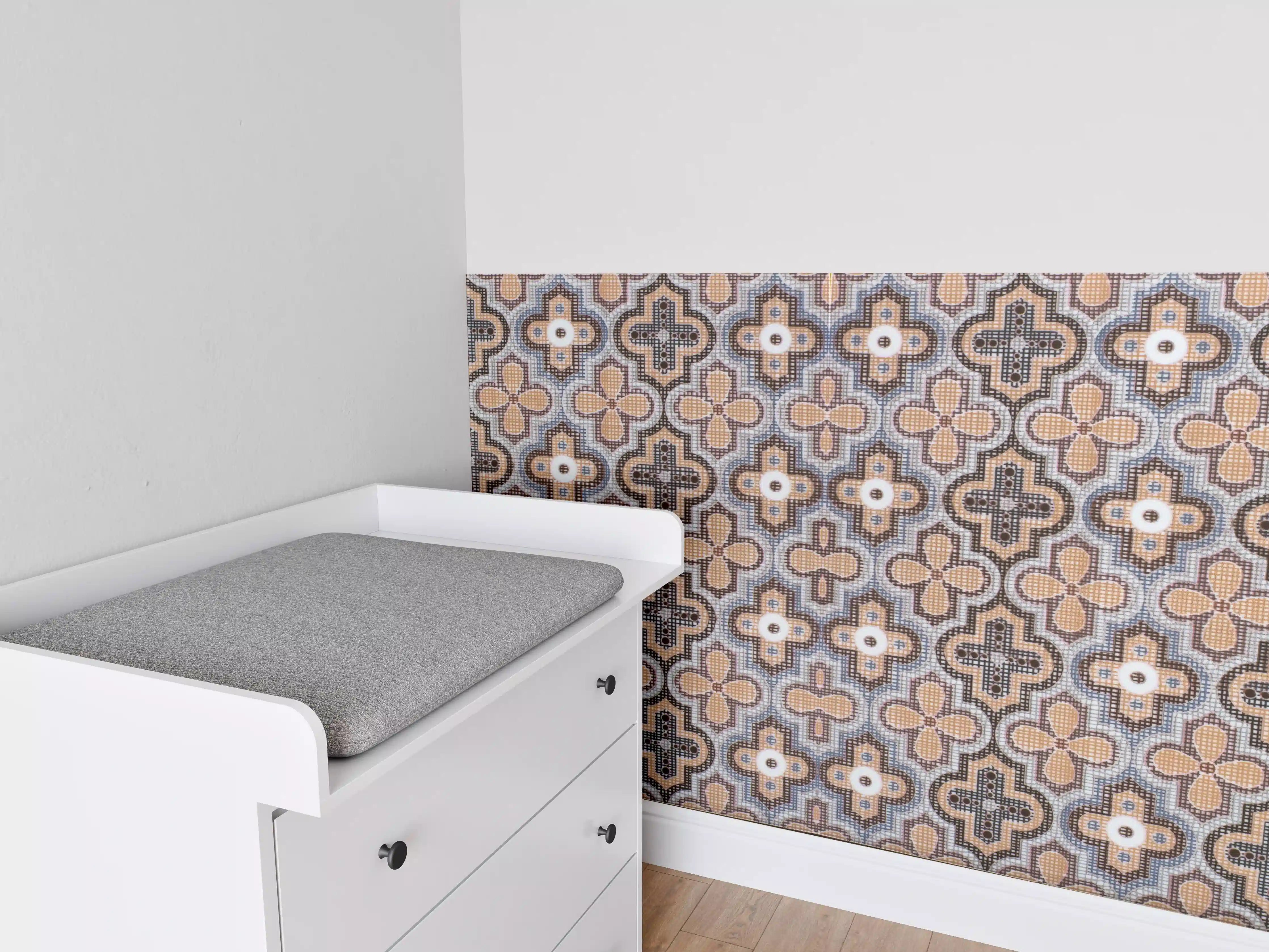 Babyzimmer Wandgestaltung - Geometrisches Retro-Muster