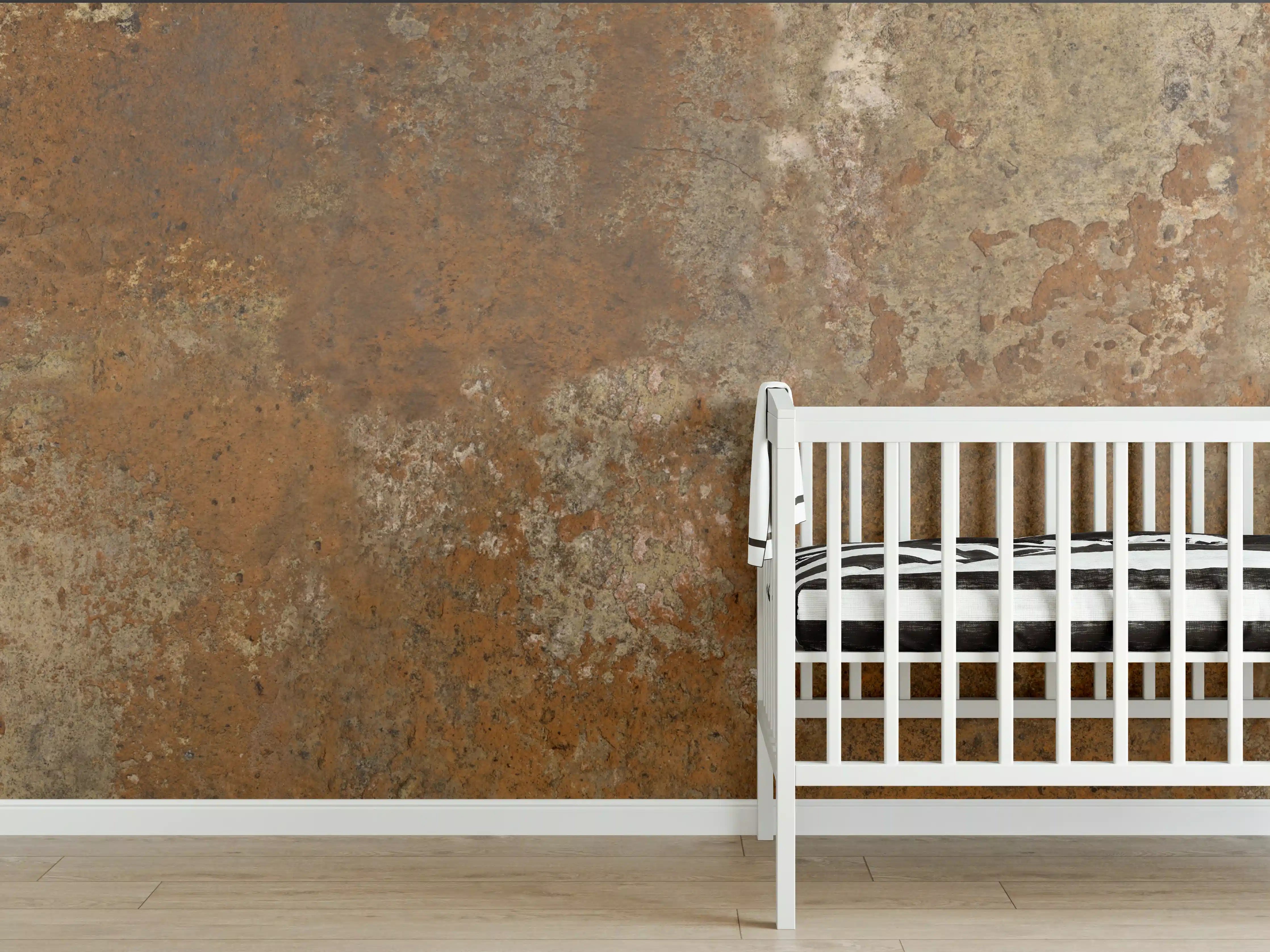 Babyzimmer Wandgestaltung - Gerösteter Metalltextur