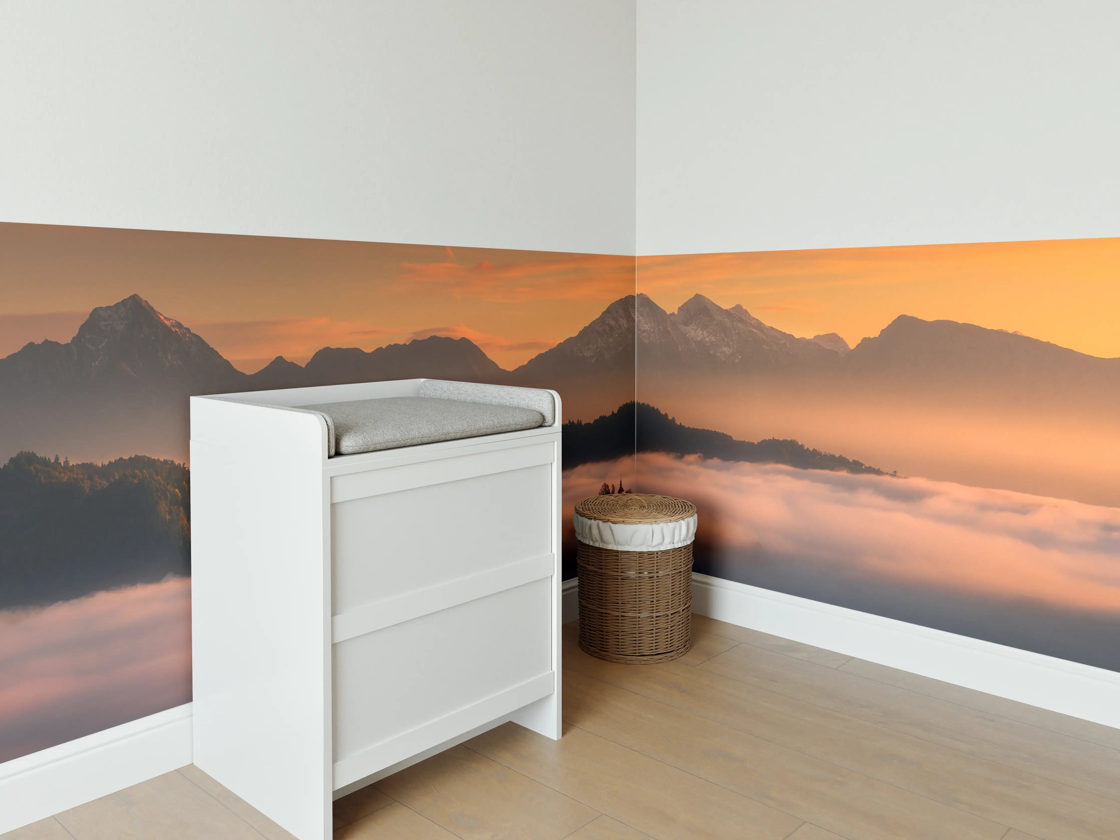 Babyzimmer Wandgestaltung - Gestaltete Keramikschale in Blau-Weiß, handgefertigtes Unikat
