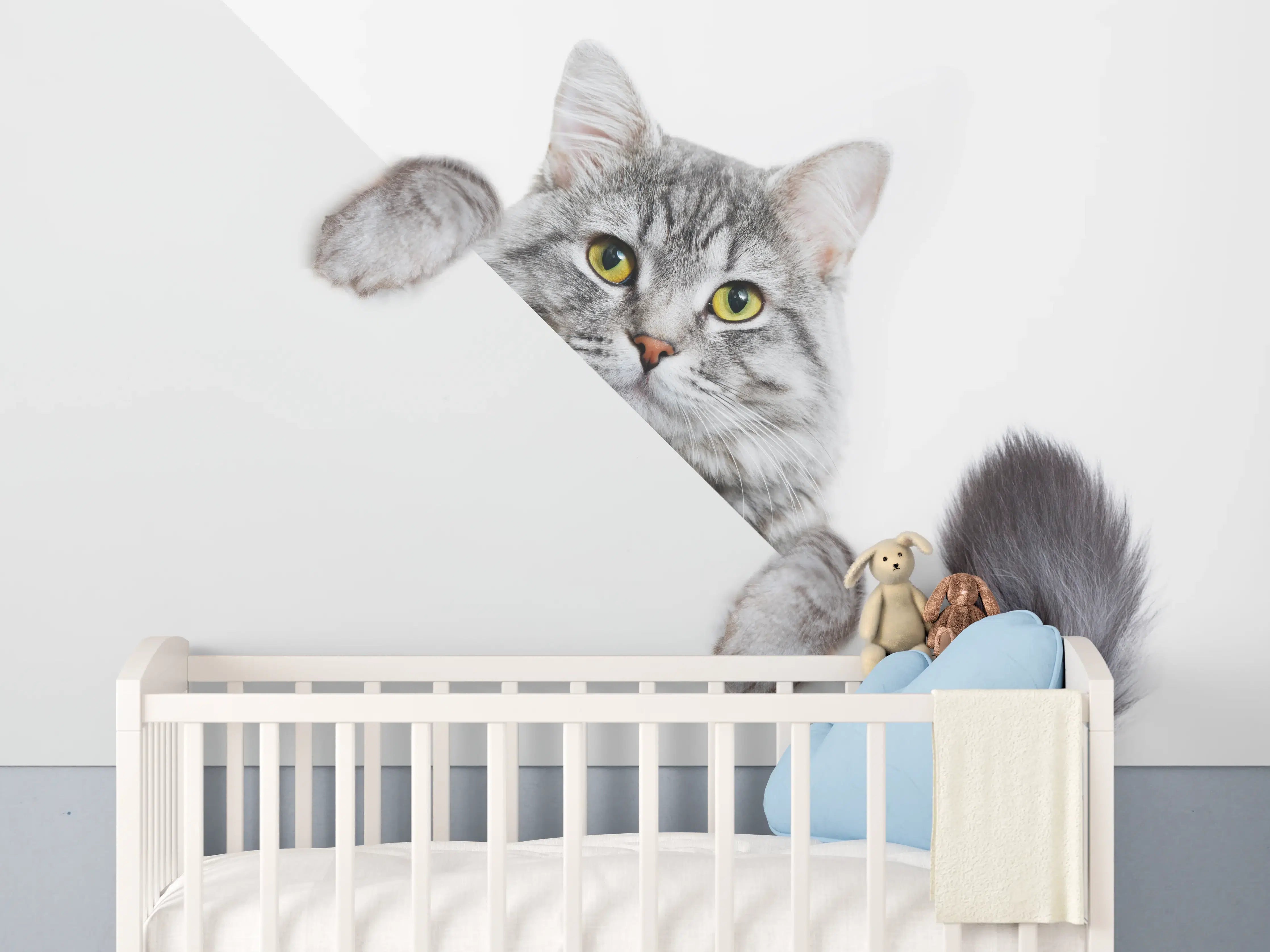 Babyzimmer Wandgestaltung - Getigertes Kätzchen