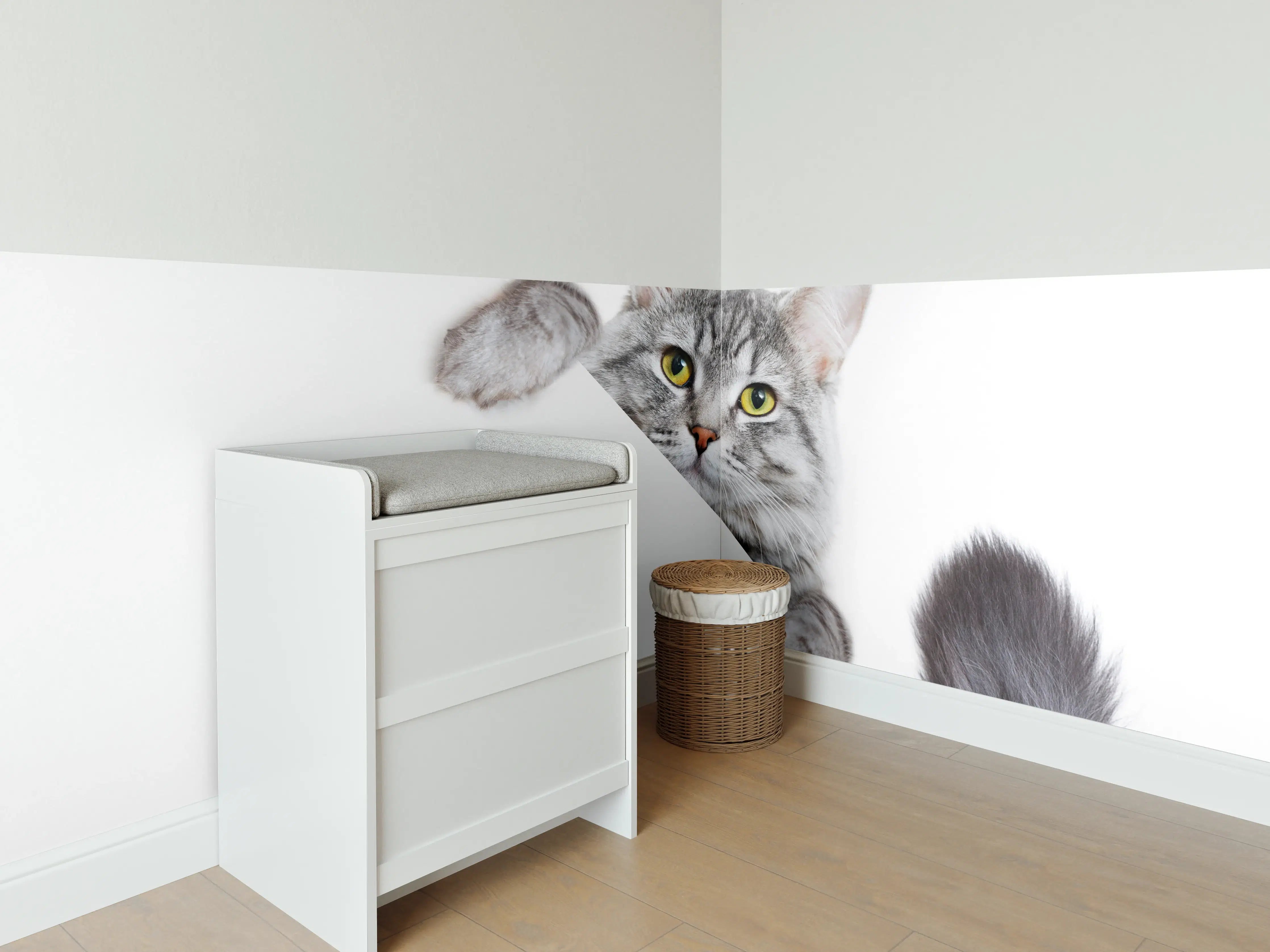 Babyzimmer Wandgestaltung - Getigertes Kätzchen