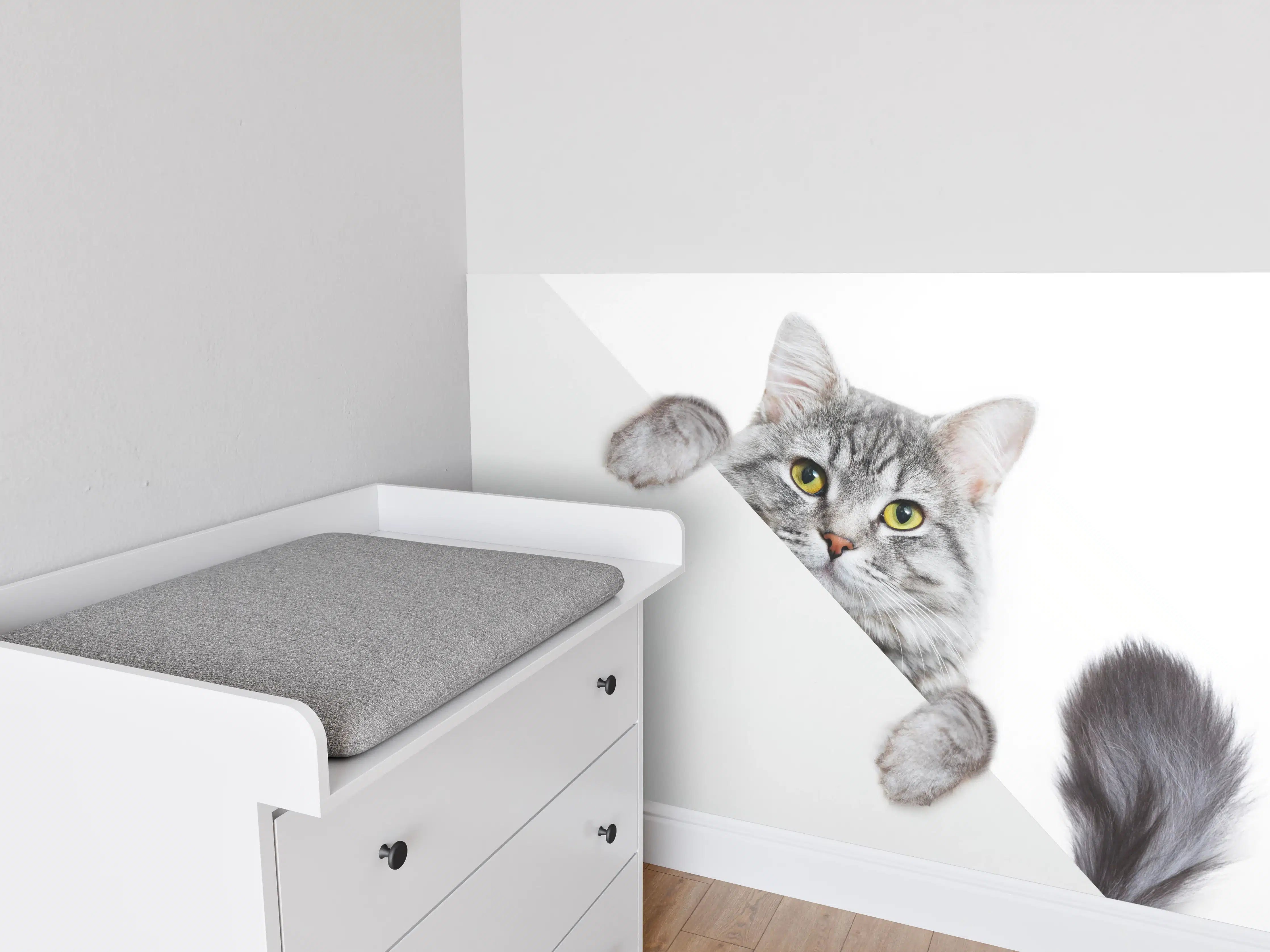 Babyzimmer Wandgestaltung - Getigertes Kätzchen