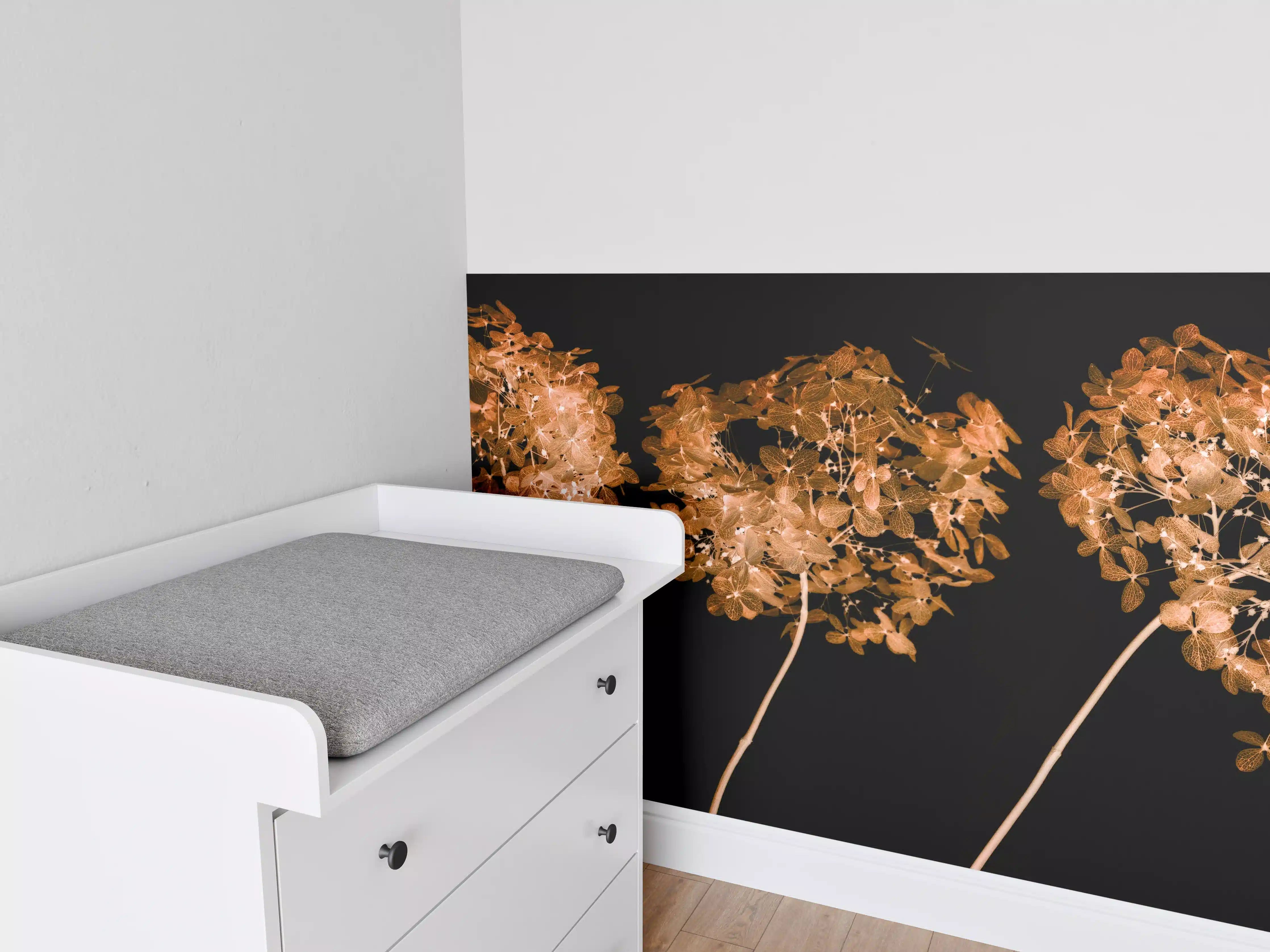 Babyzimmer Wandgestaltung - Getrocknete Hortensie Nahaufnahme