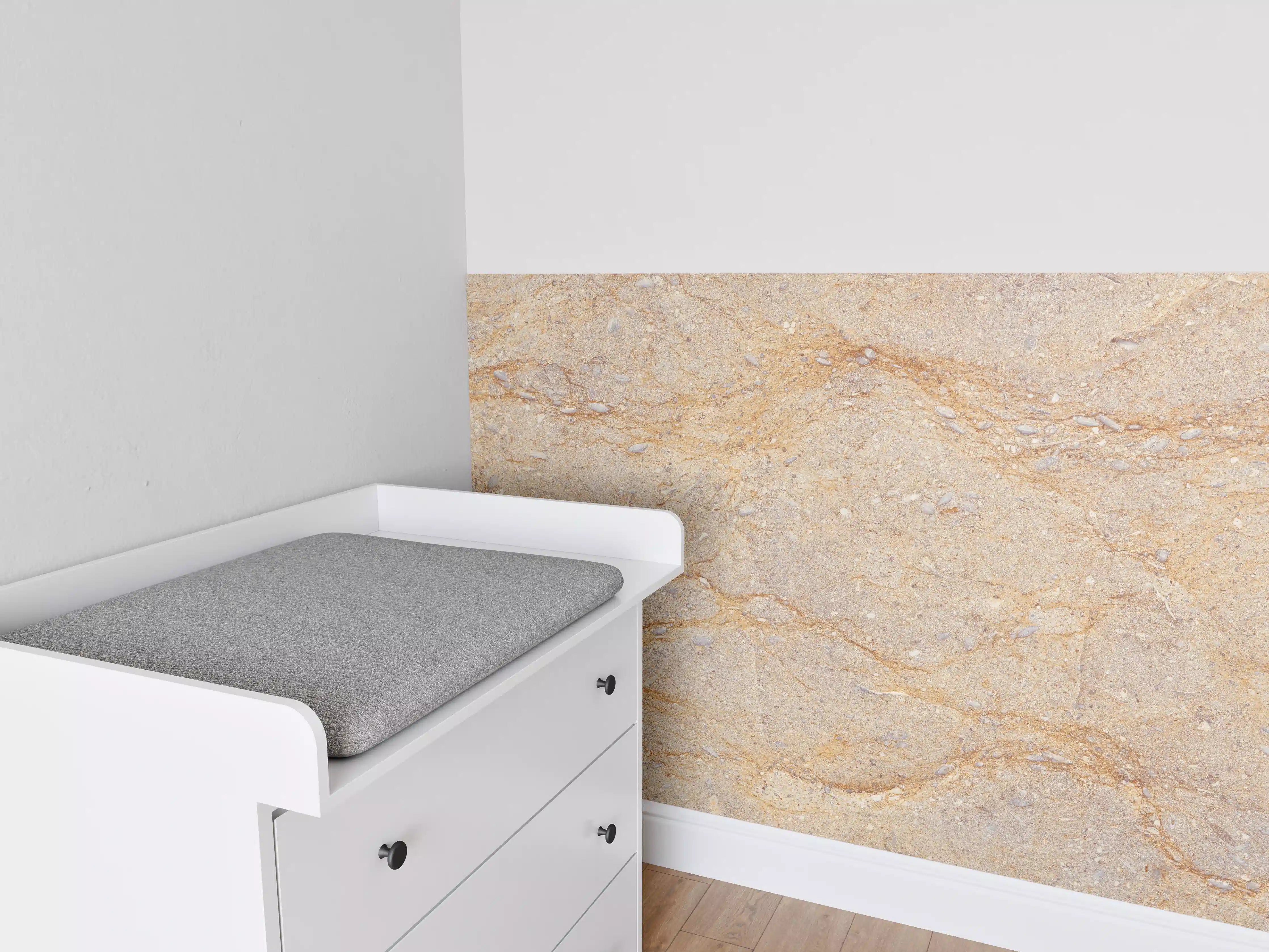 Babyzimmer Wandgestaltung - Getünchte braune Marmorstruktur