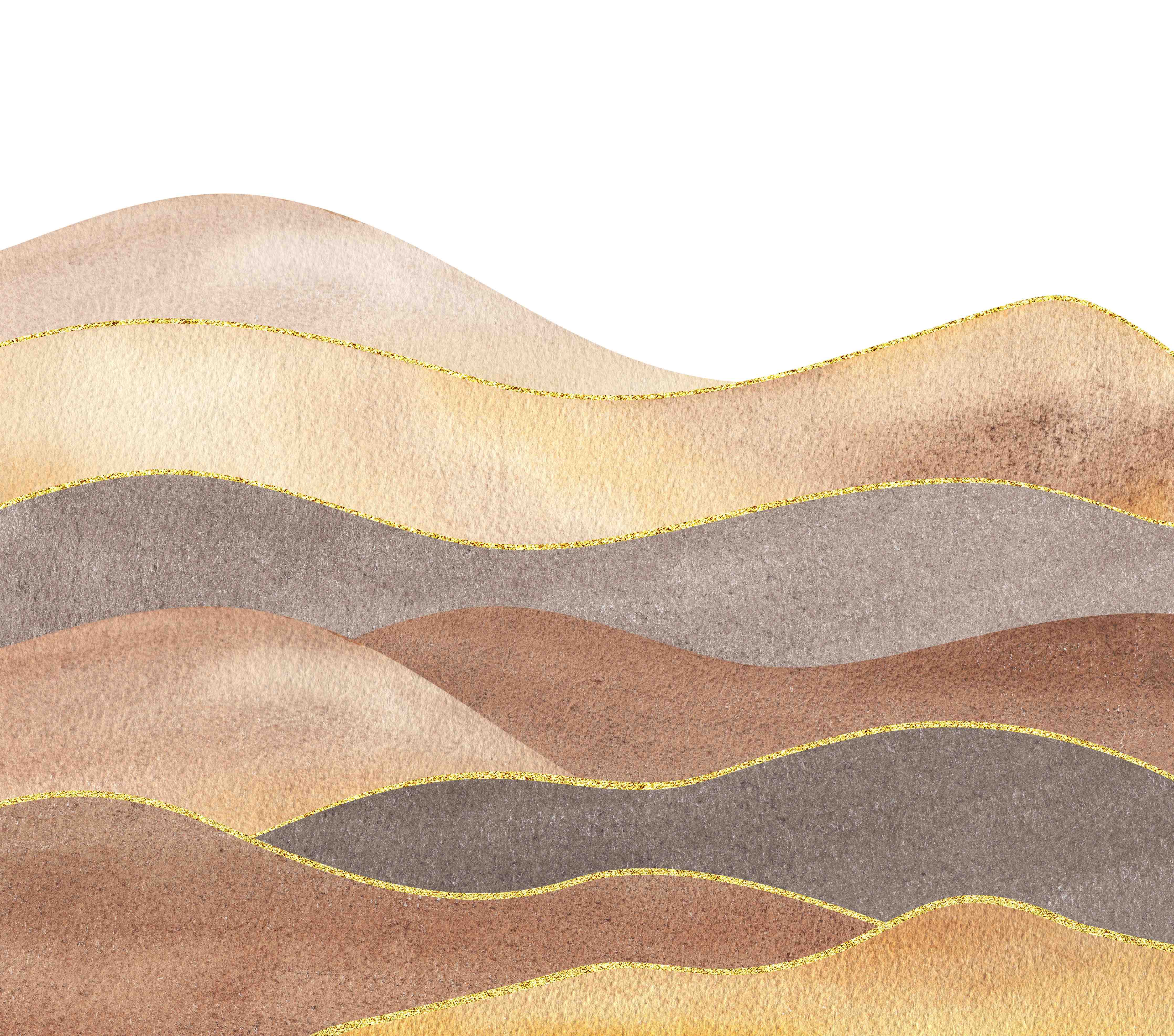 Babyzimmer Wandgestaltung-Gewellte Bergsilhouette - Aquarellformen 