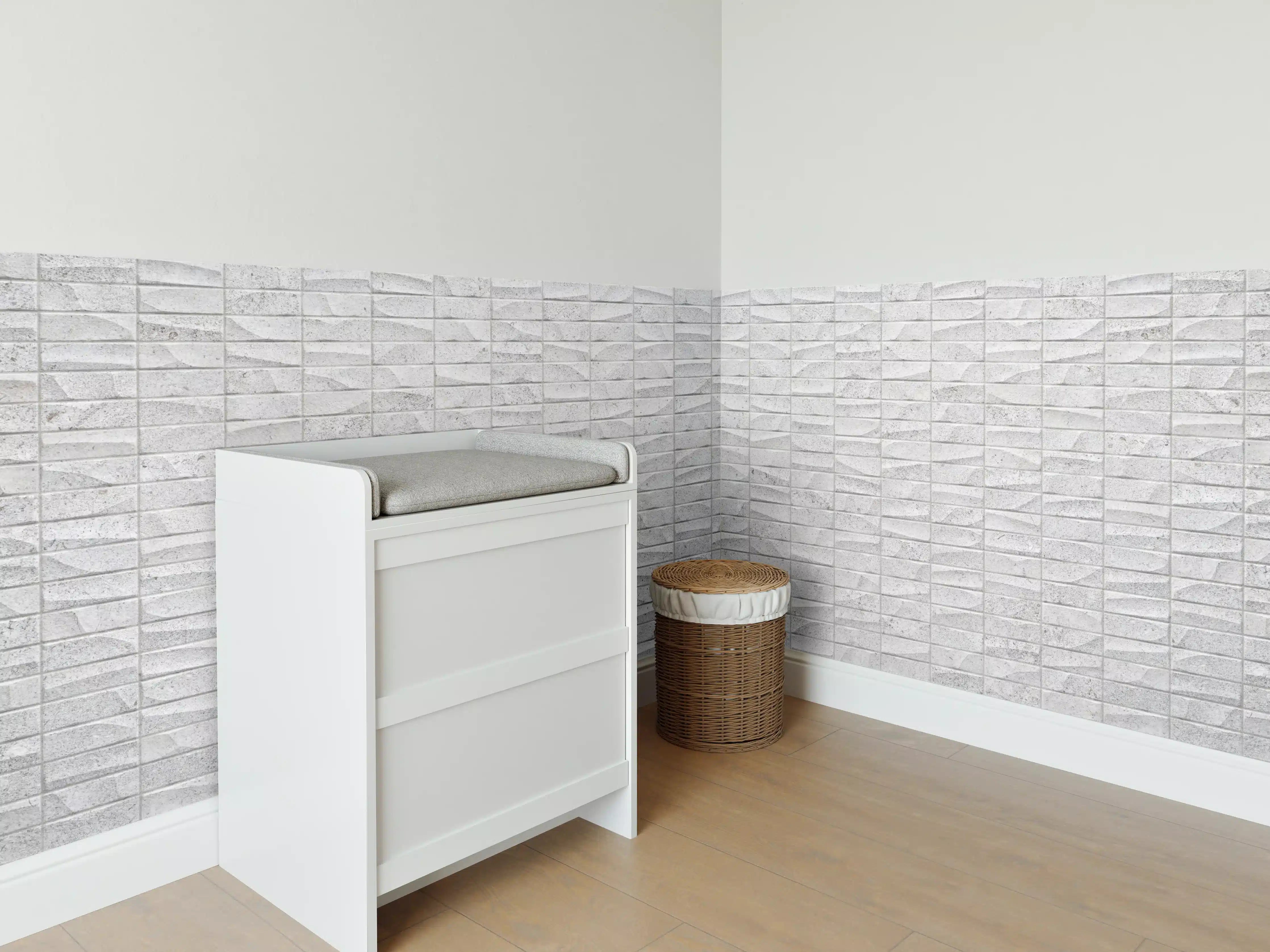 Babyzimmer Wandgestaltung - Gewelltes Stein Betonwand
