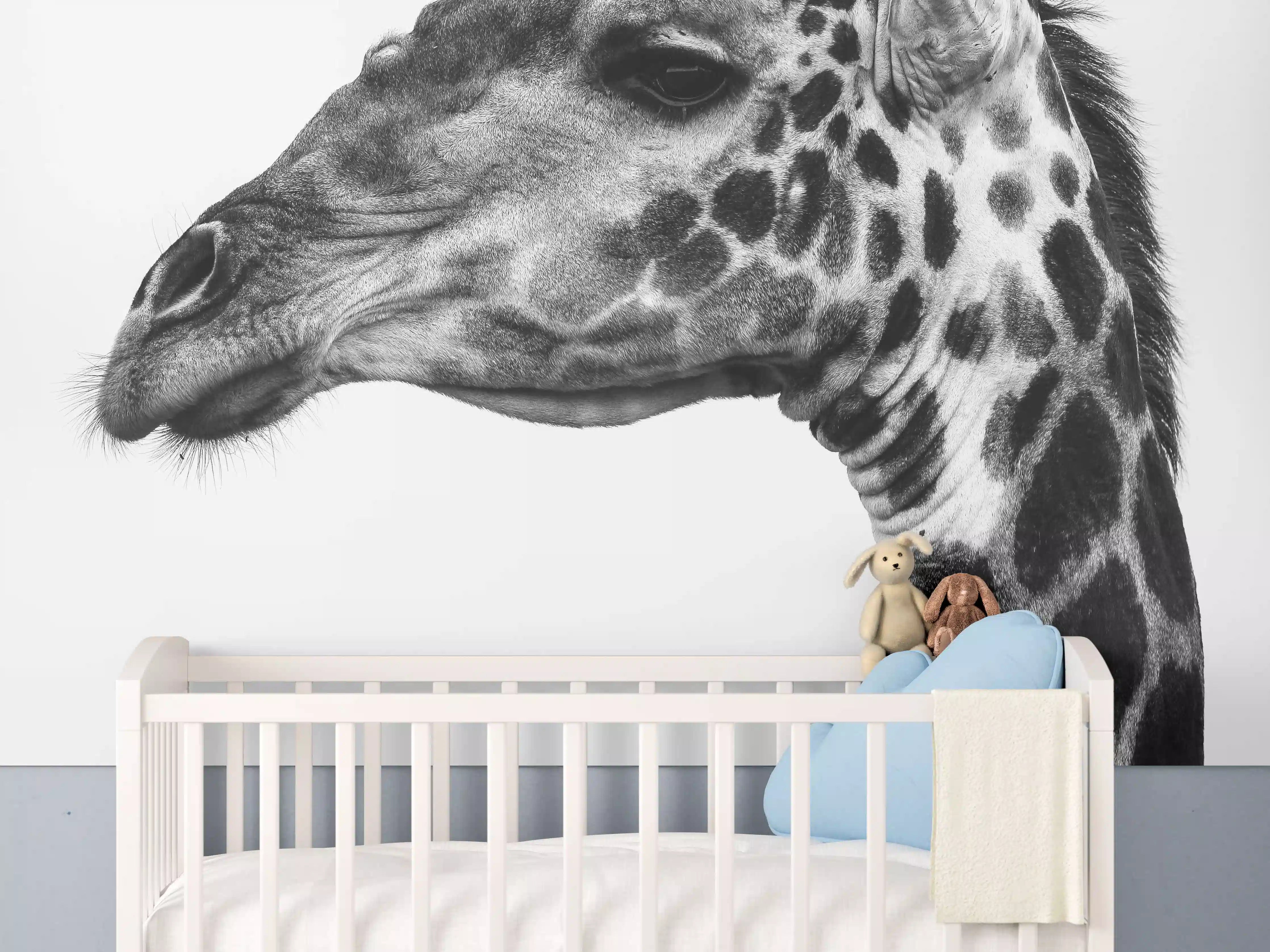 Babyzimmer Wandgestaltung - Giraffe - schwarz-weiß