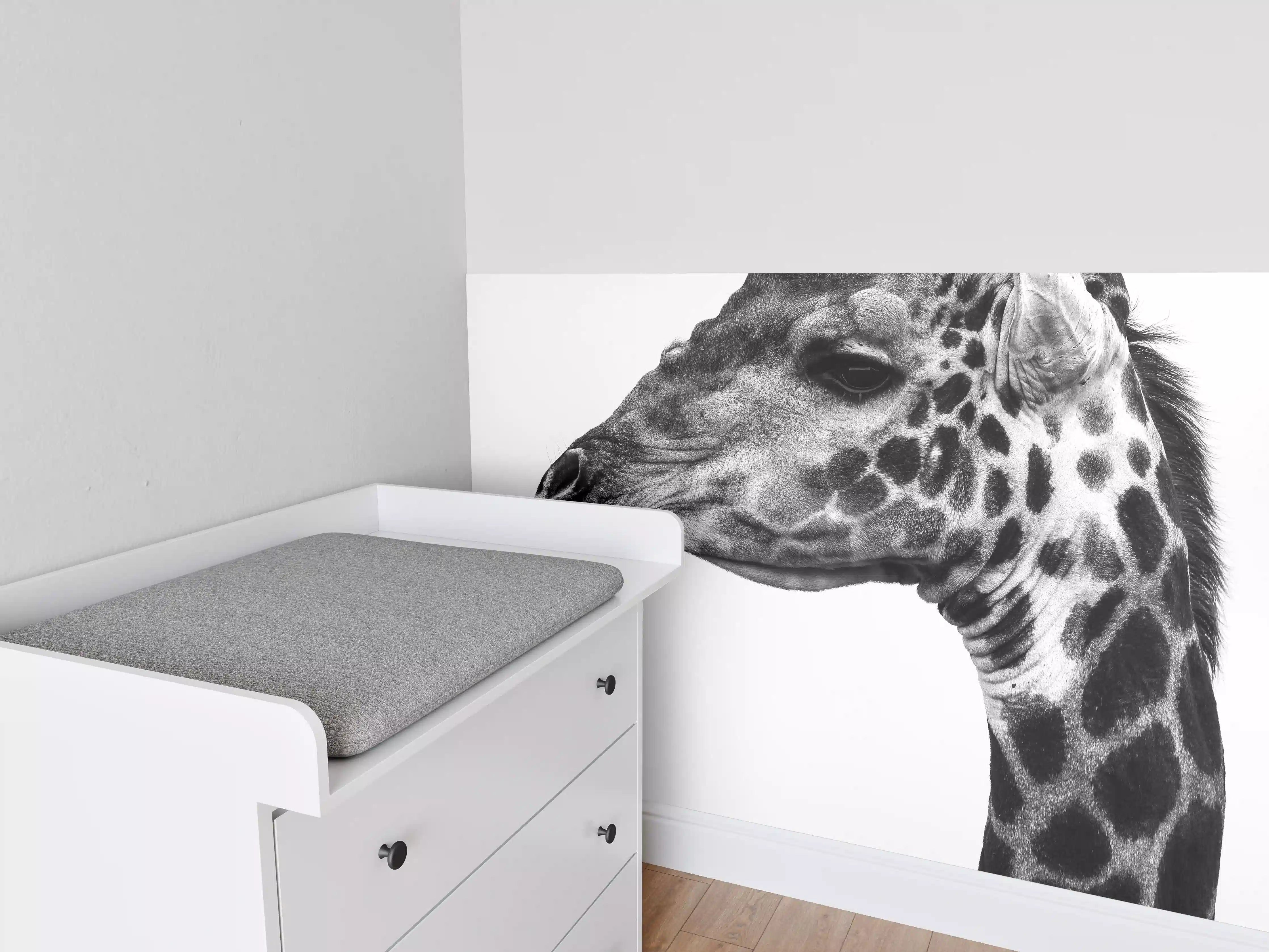 Babyzimmer Wandgestaltung - Giraffe - schwarz-weiß