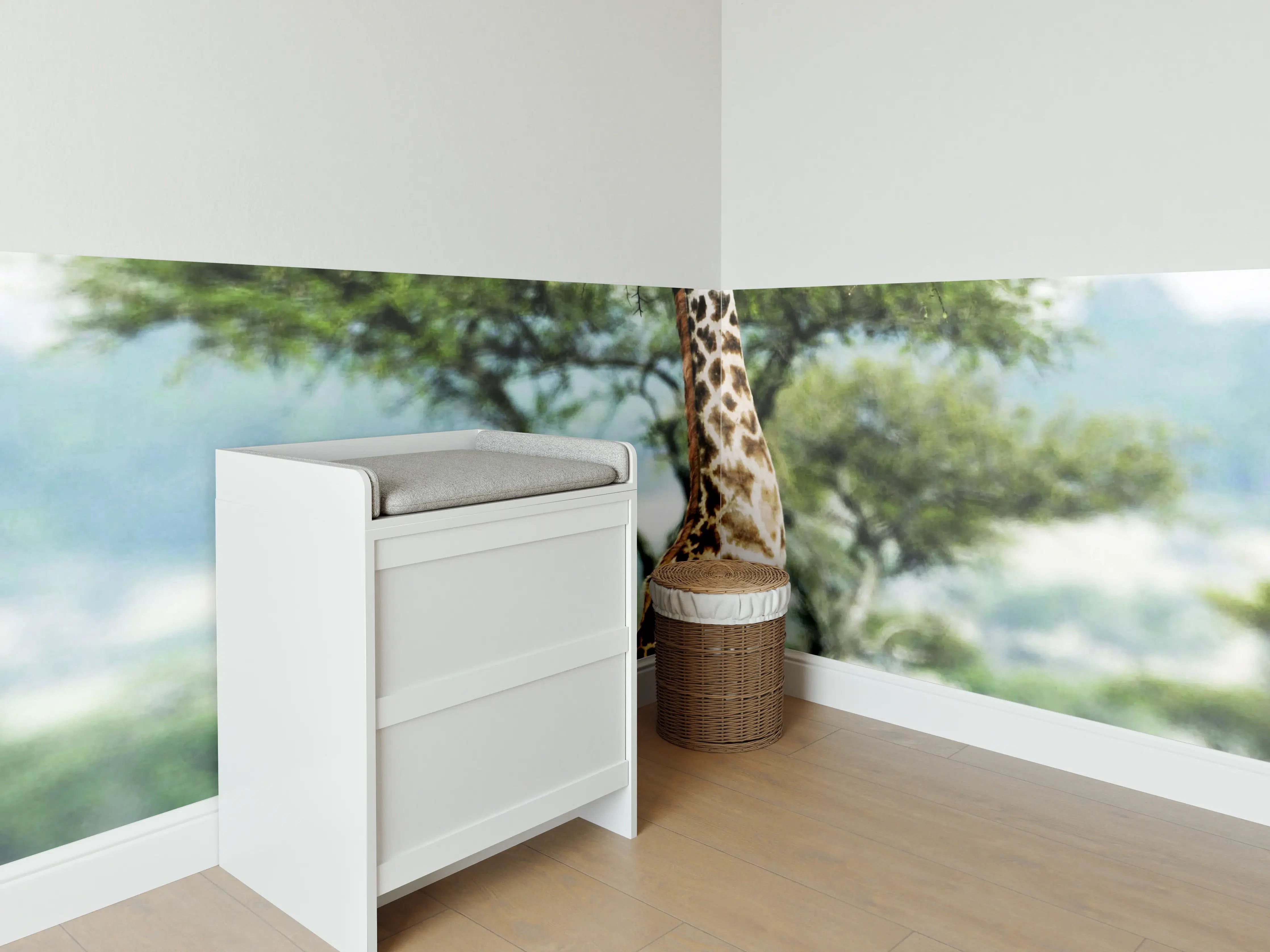 Babyzimmer Wandgestaltung - Giraffe in der Savanne