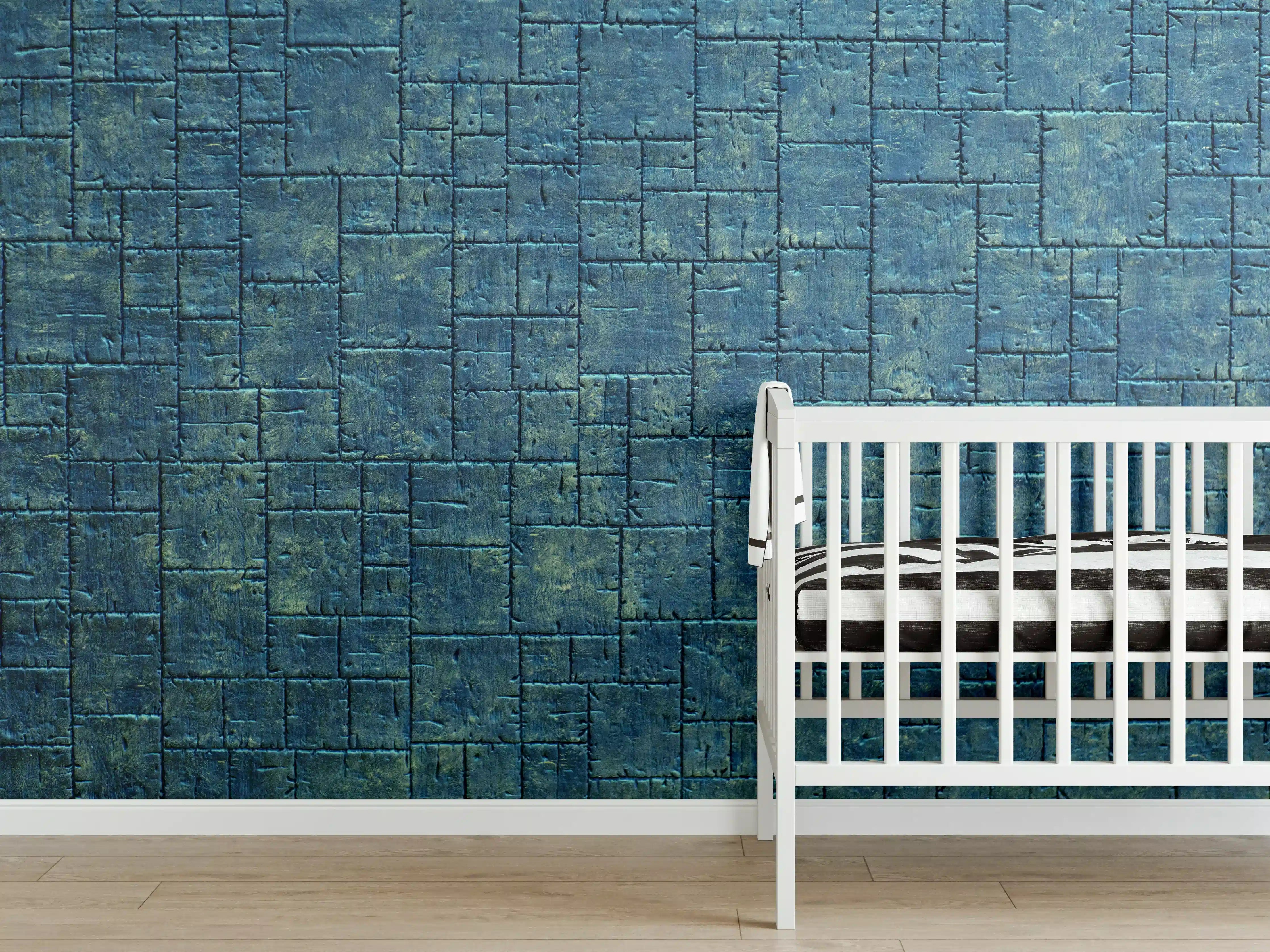 Babyzimmer Wandgestaltung - Glänzende Fliese in gelblichem Schimmer 