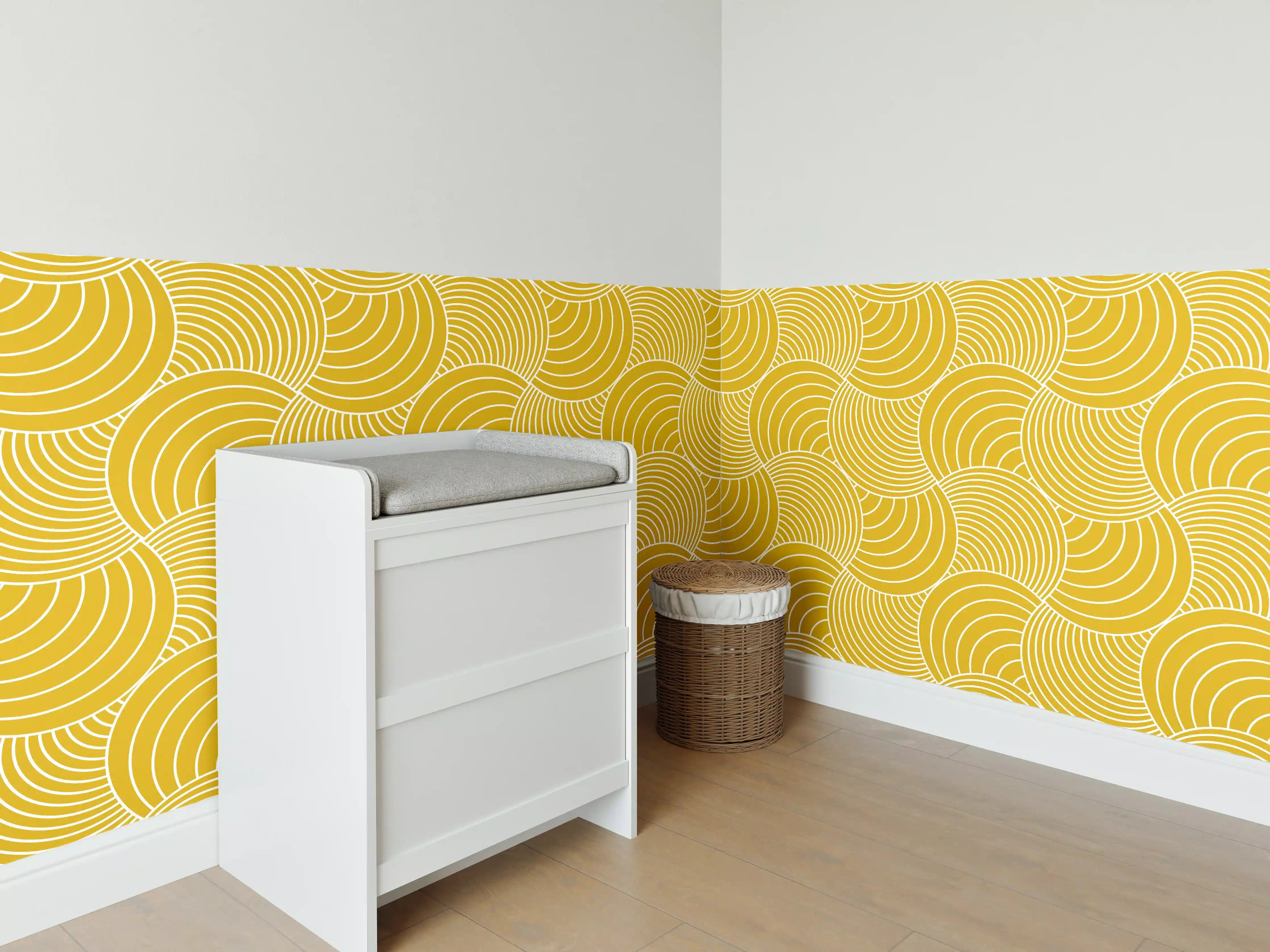 Babyzimmer Wandgestaltung - Glastür mit moderner Muster-Optik