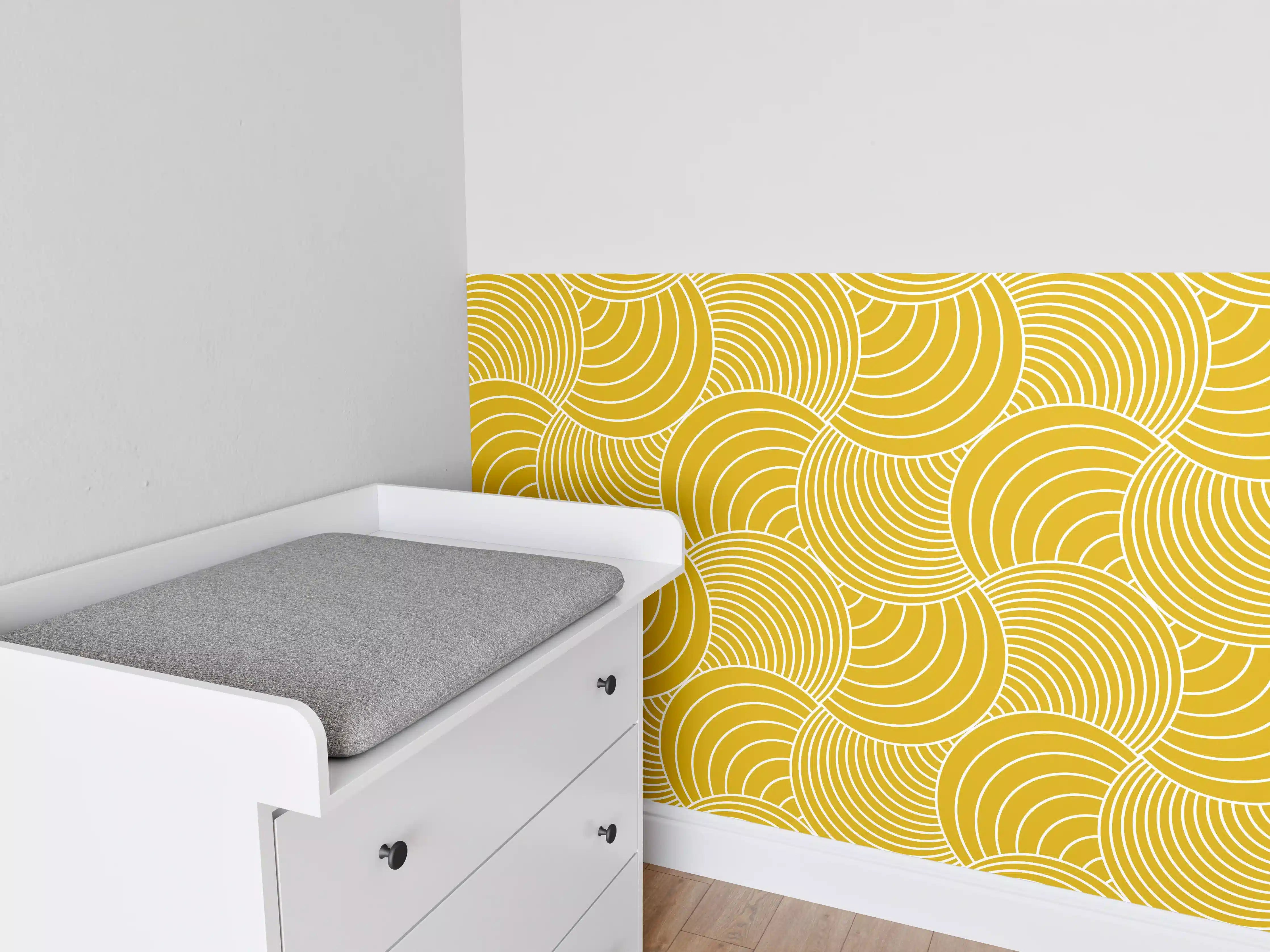 Babyzimmer Wandgestaltung - Glastür mit moderner Muster-Optik