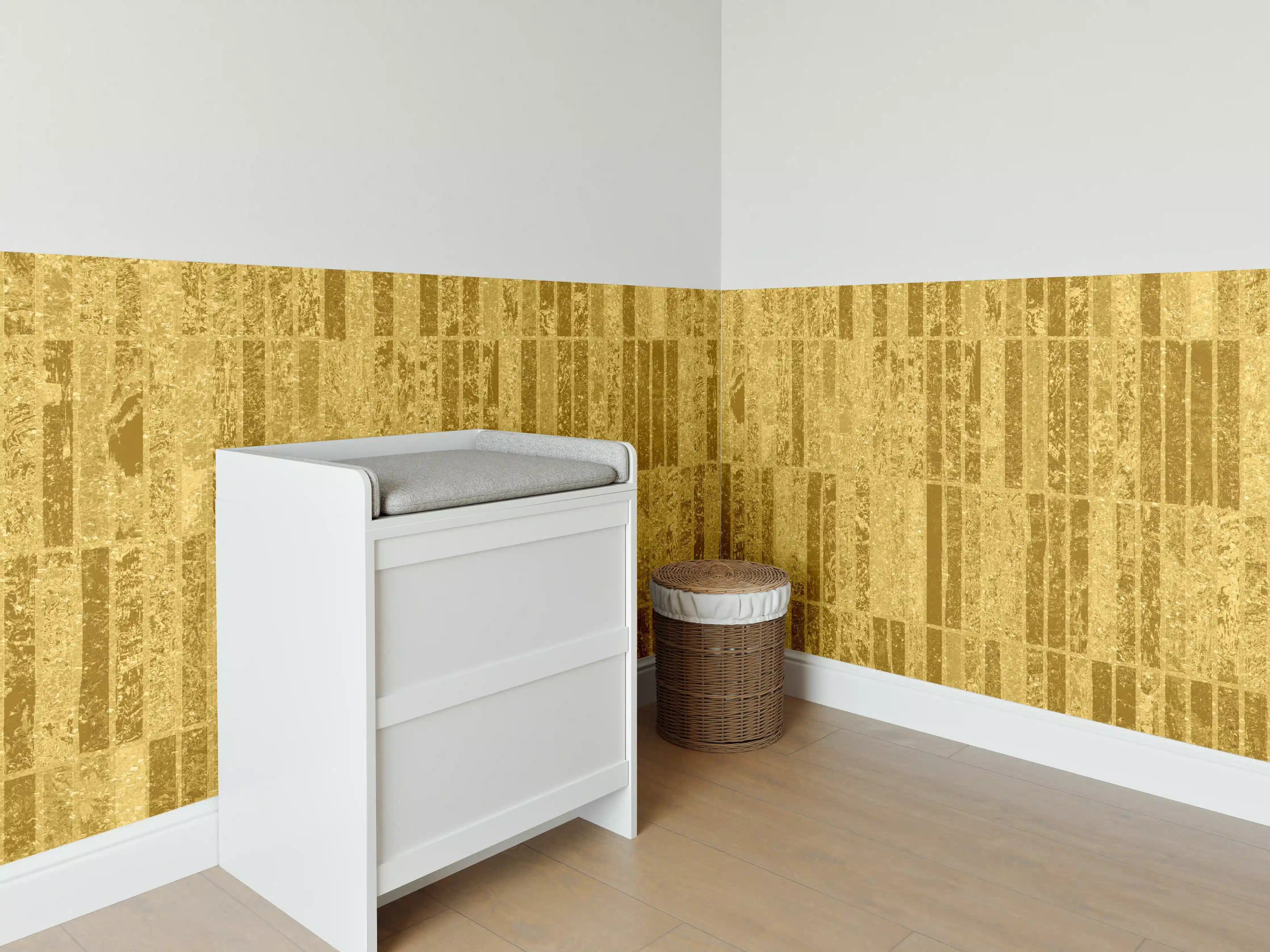 Babyzimmer Wandgestaltung - Glitzernde Gold Textur