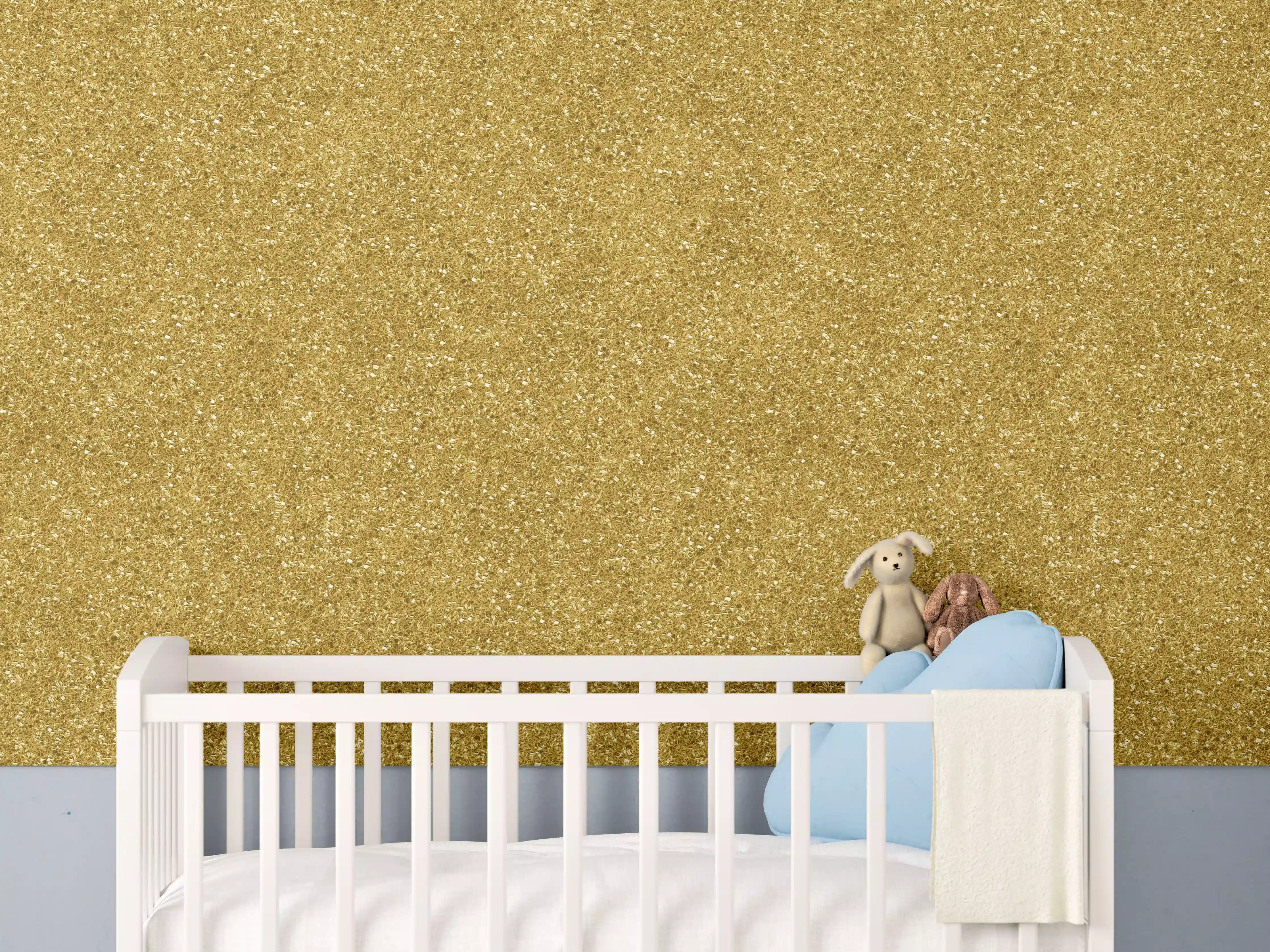 Babyzimmer Wandgestaltung - Gold Glitter Textur
