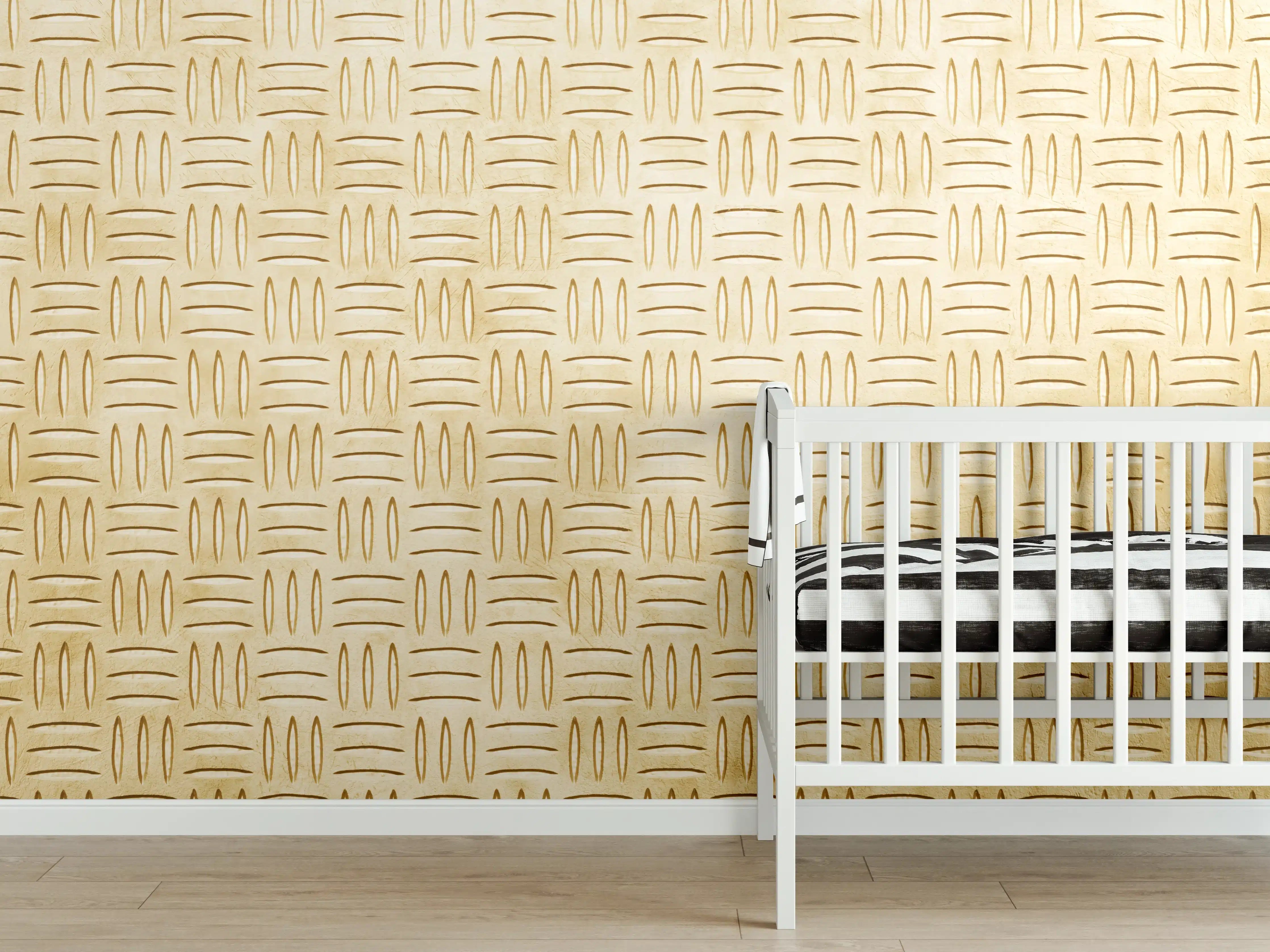 Babyzimmer Wandgestaltung - Goldene Musterfolie