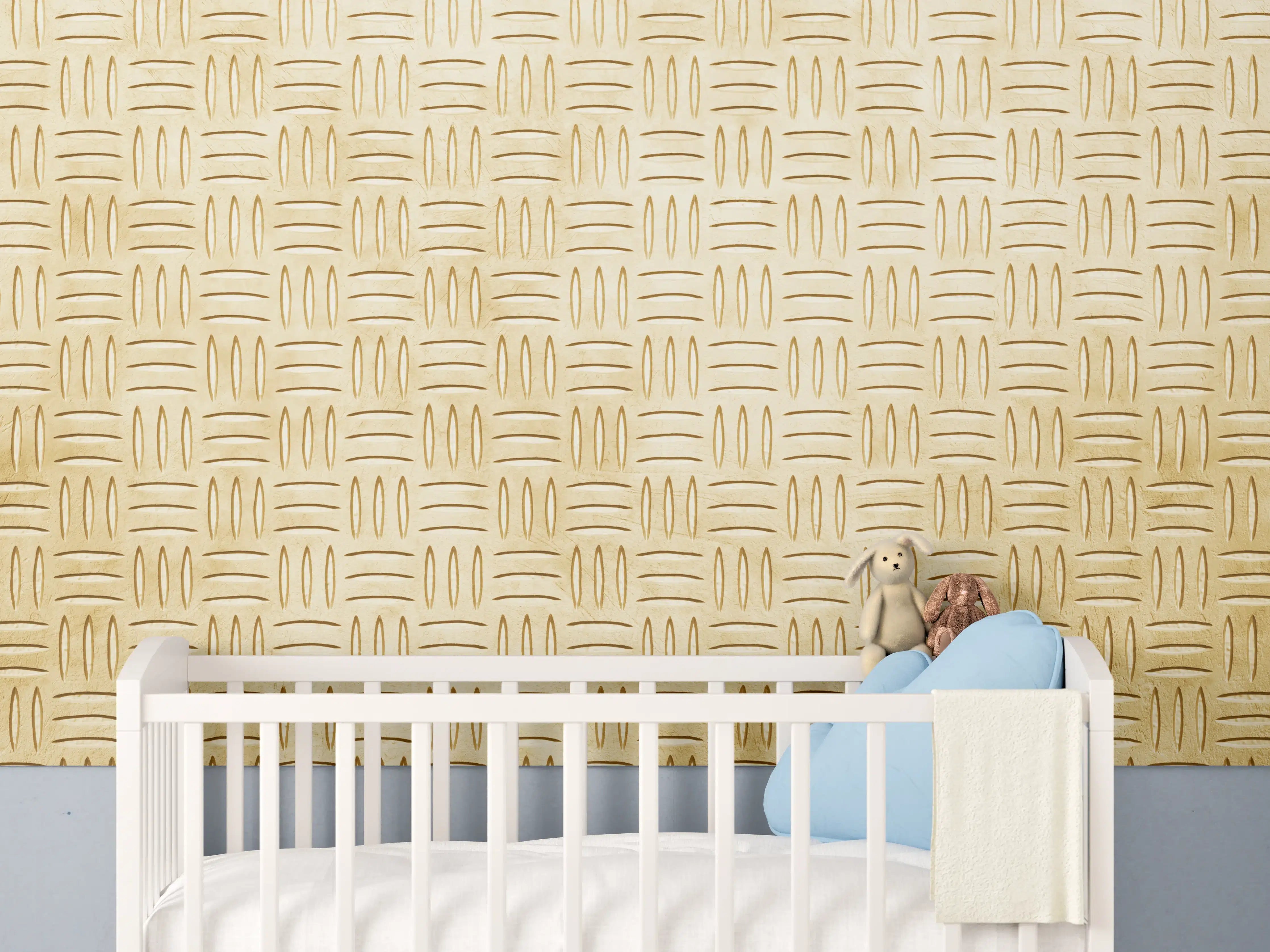 Babyzimmer Wandgestaltung - Goldene Musterfolie