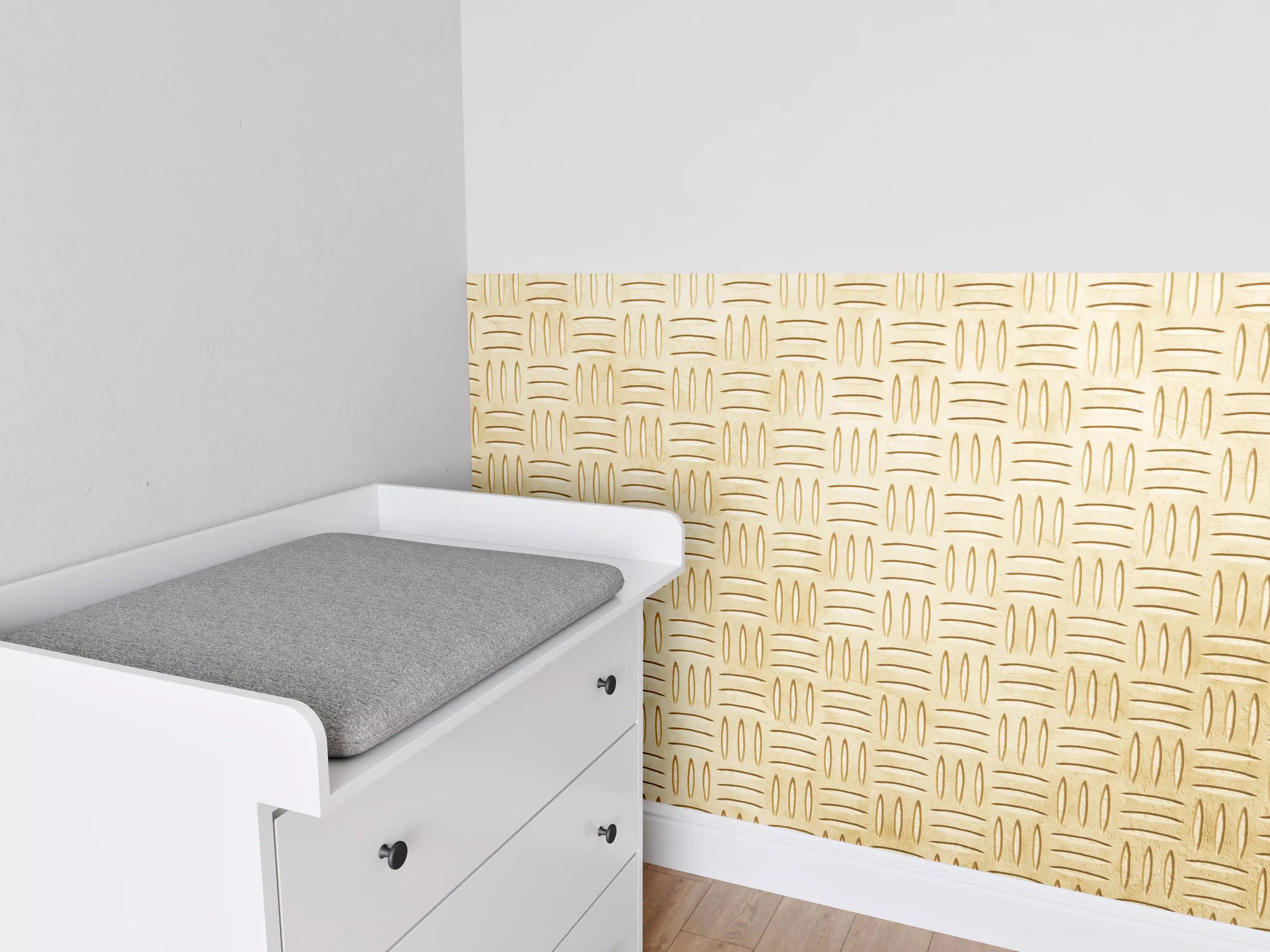 Babyzimmer Wandgestaltung - Goldene Musterfolie