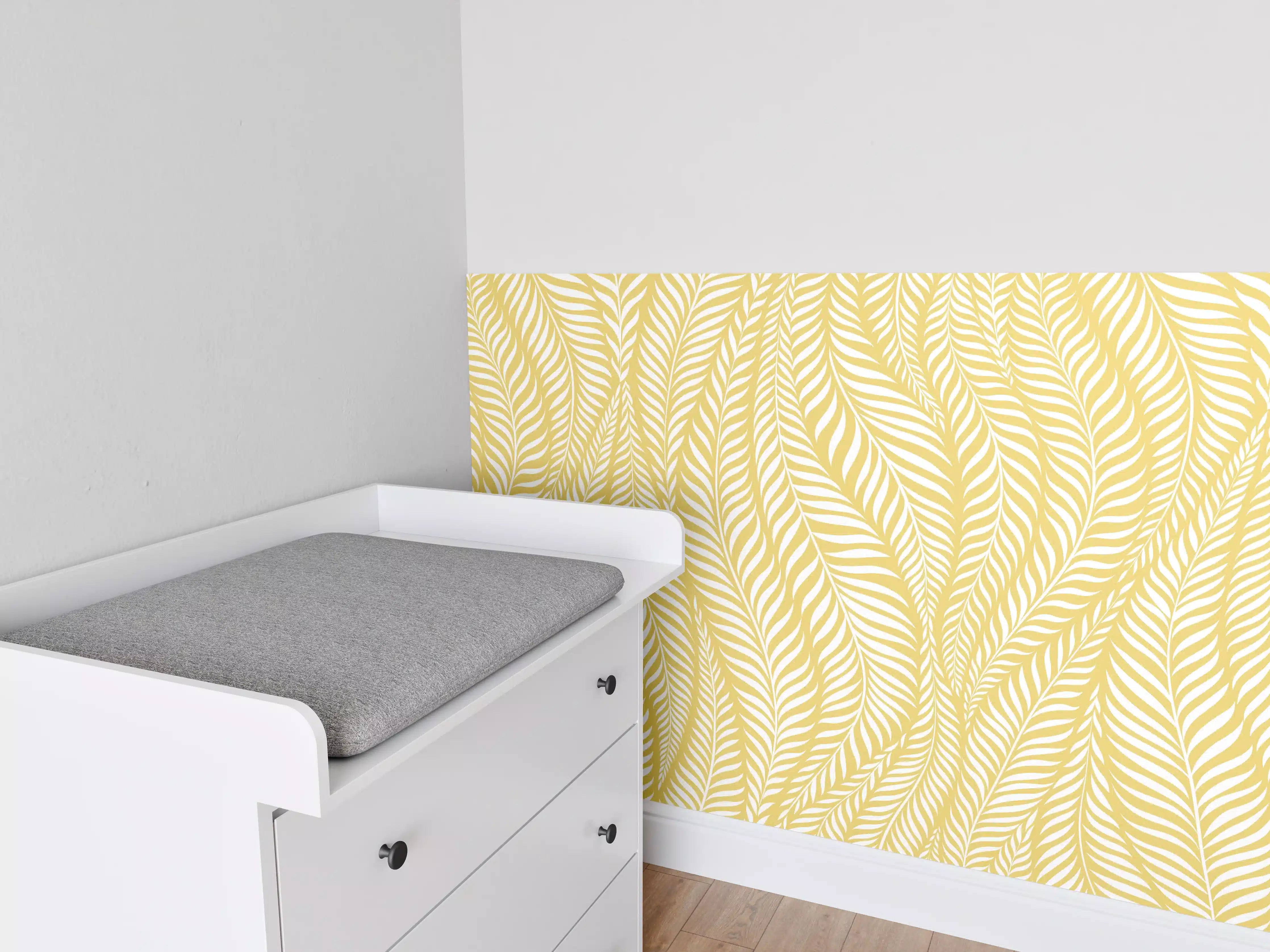 Babyzimmer Wandgestaltung - Goldene Wellenmuster