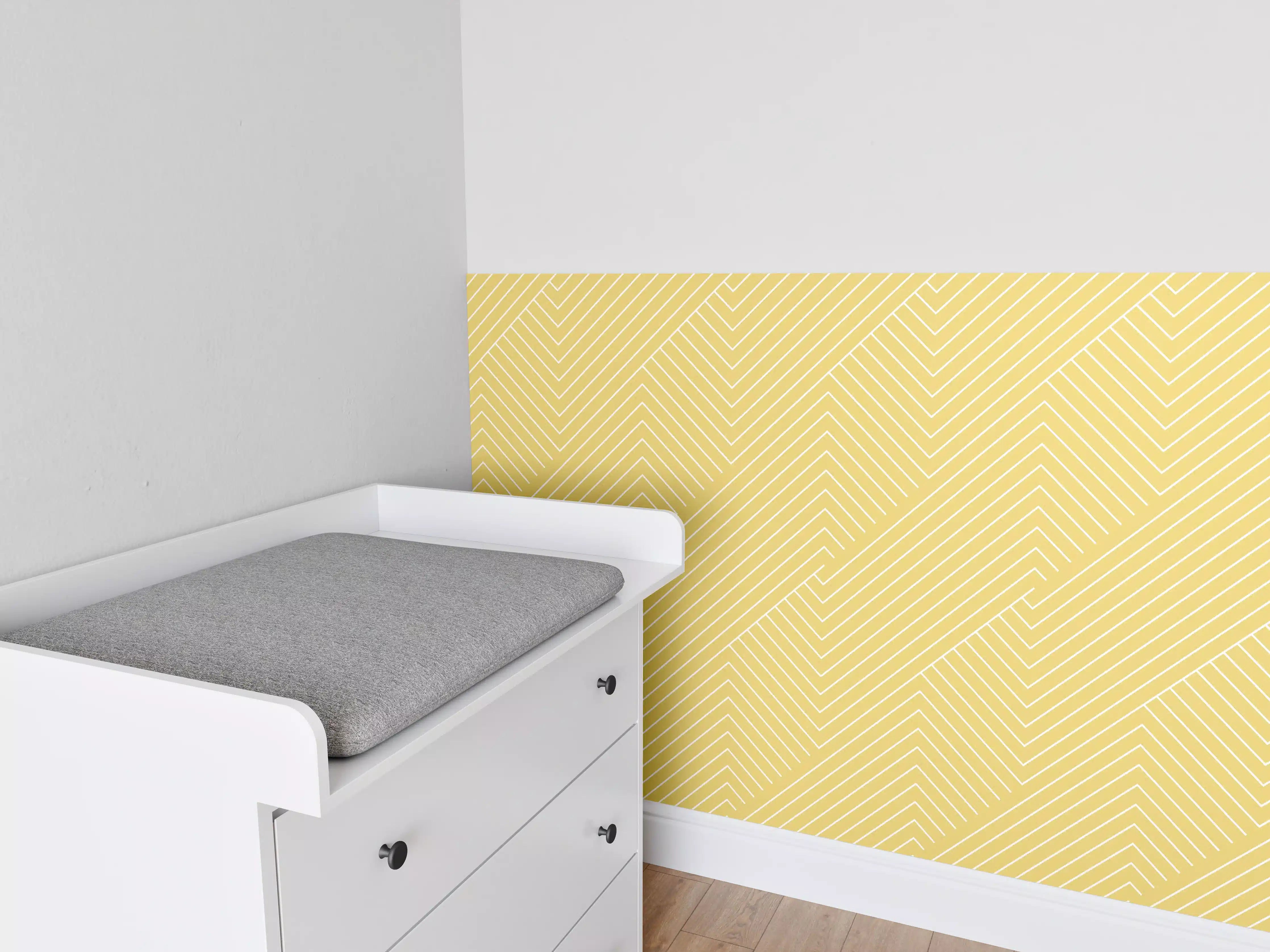 Babyzimmer Wandgestaltung - Goldene geometrische Wandgestaltung