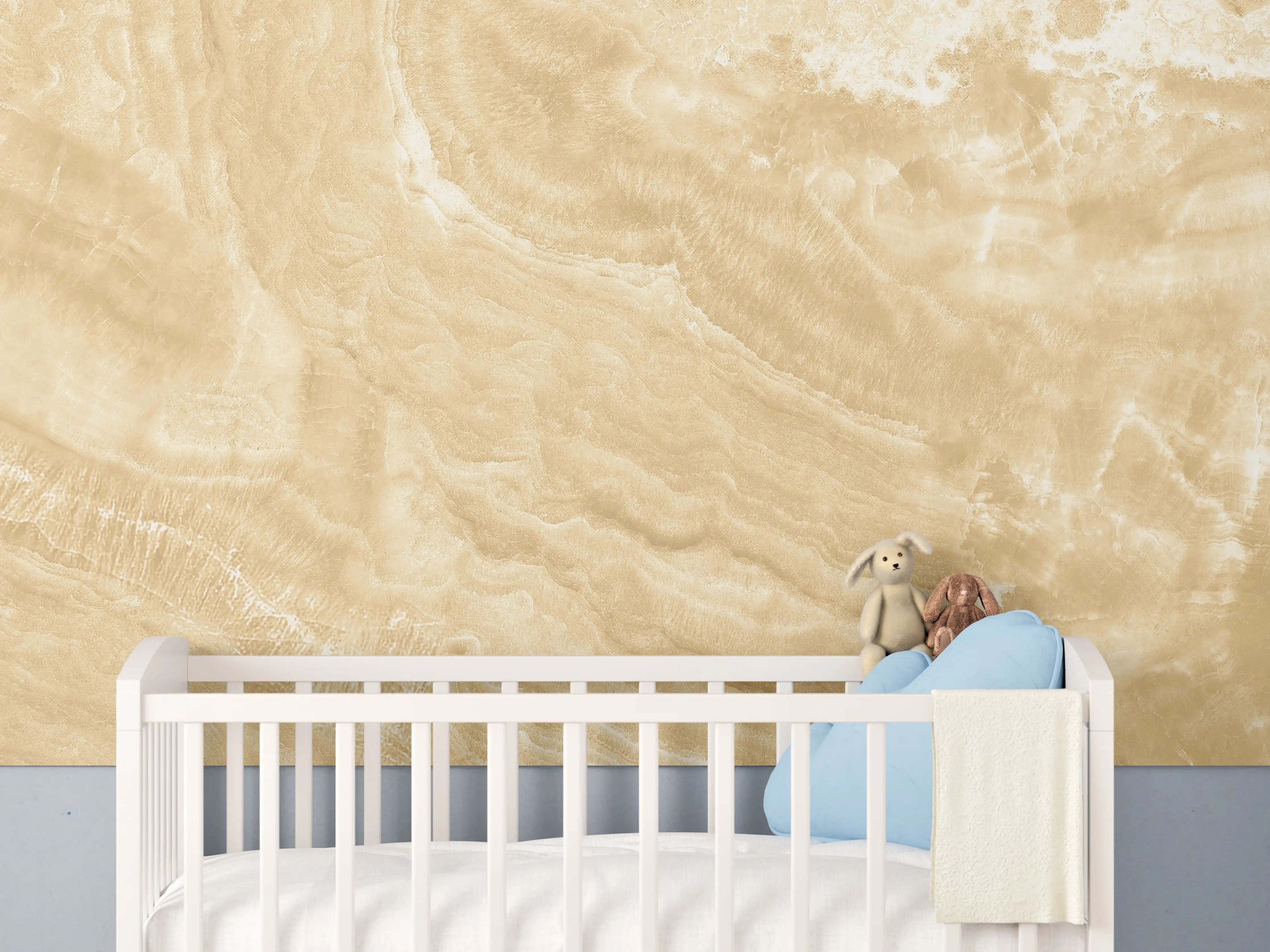 Babyzimmer Wandgestaltung - Goldener Marmor