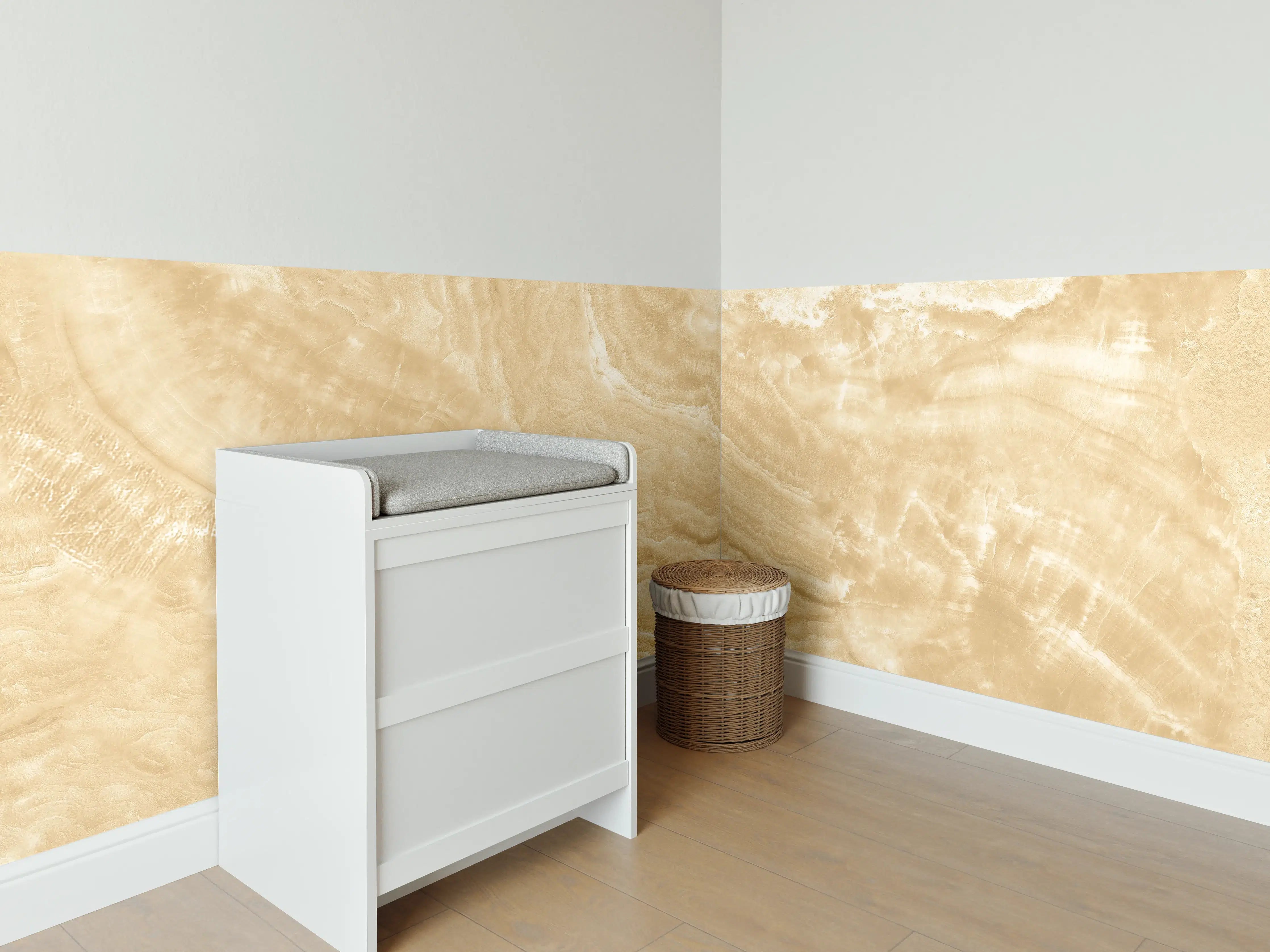 Babyzimmer Wandgestaltung - Goldener Marmor