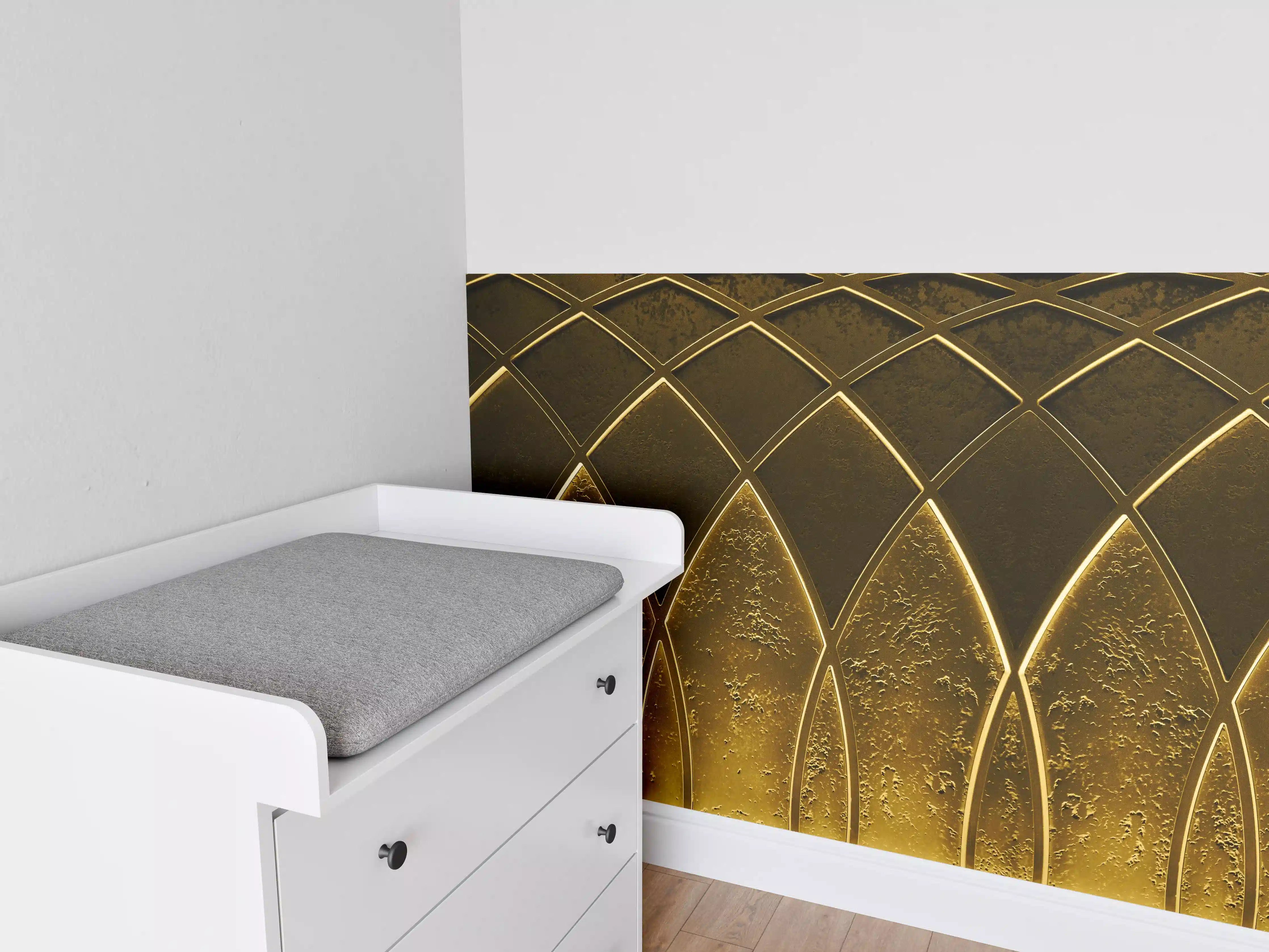 Babyzimmer Wandgestaltung - Goldenes Art-Deco-Geometriemuster