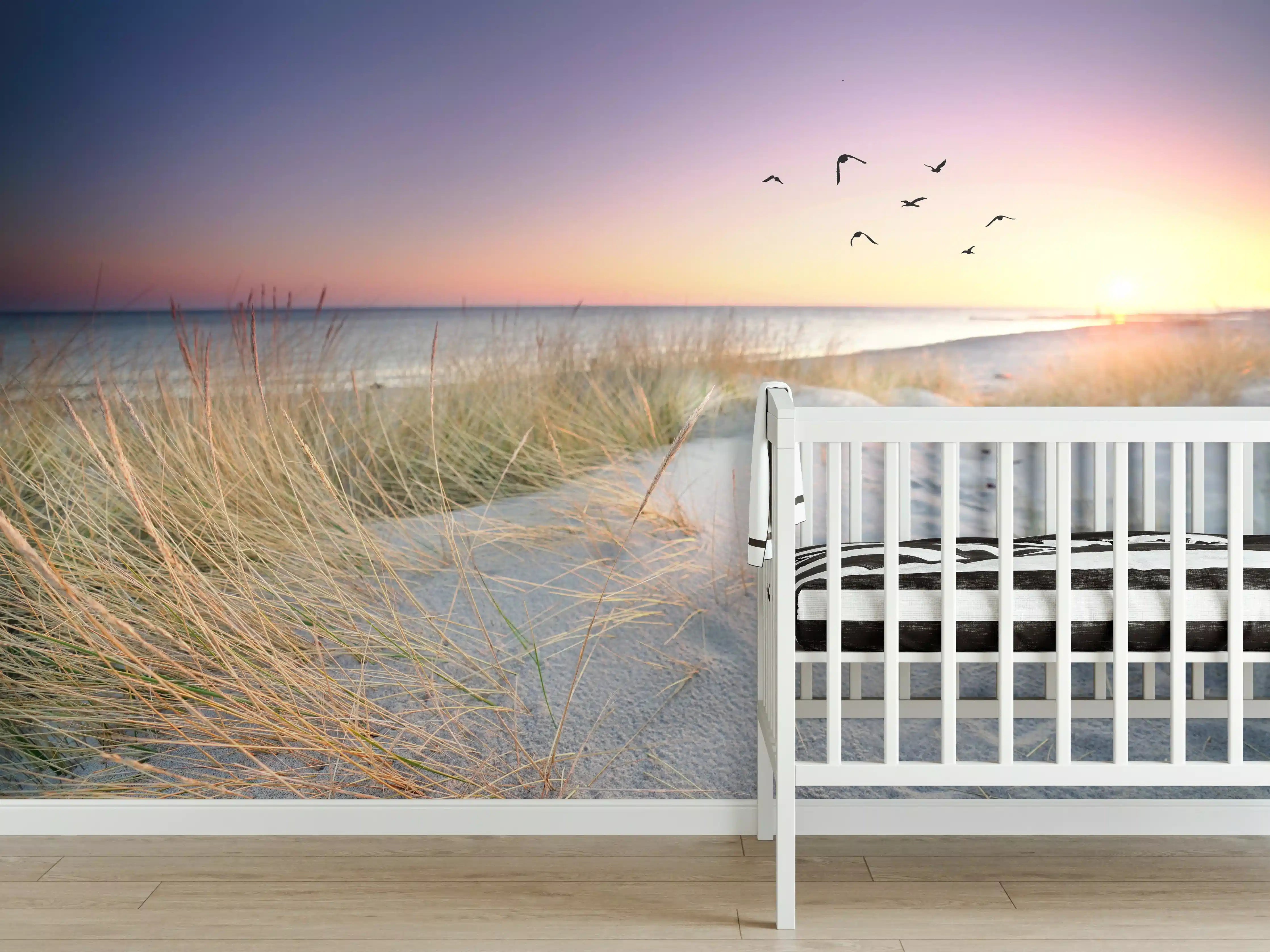 Babyzimmer Wandgestaltung - Goldenes Sonnenlicht an der Ostsee