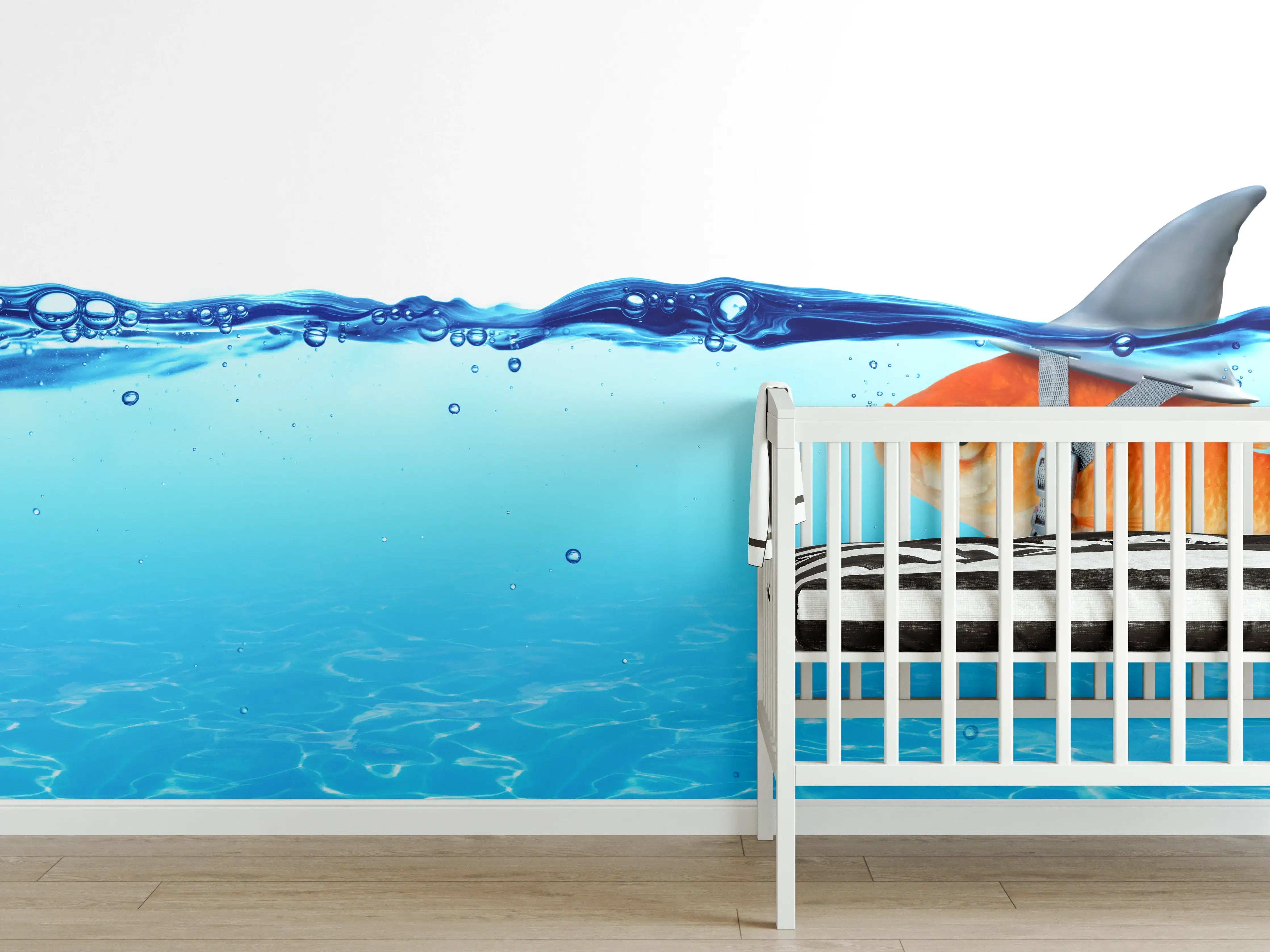 Babyzimmer Wandgestaltung - Goldfisch als Hai