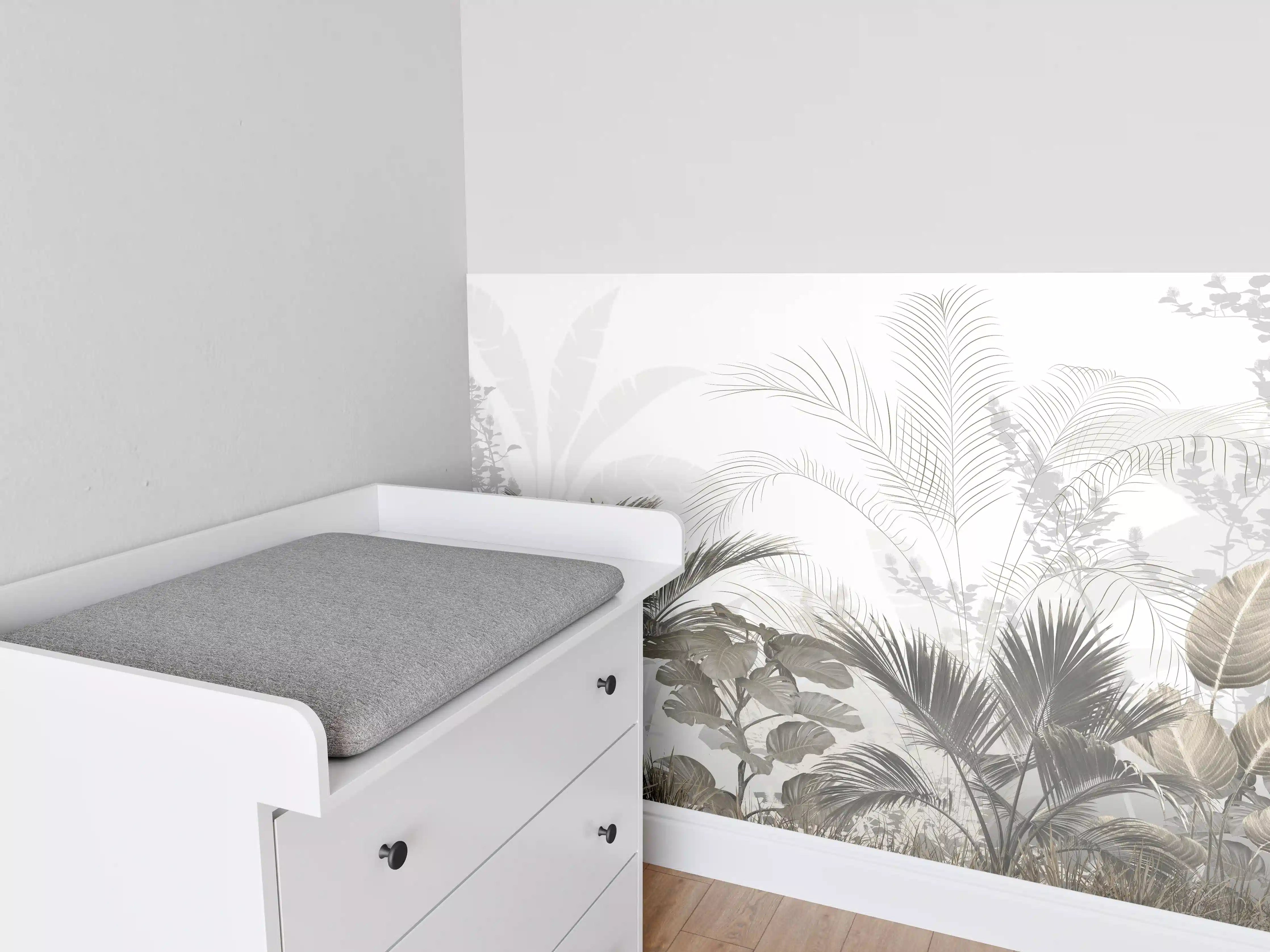Babyzimmer Wandgestaltung - Gräulich - Florales Wandbild