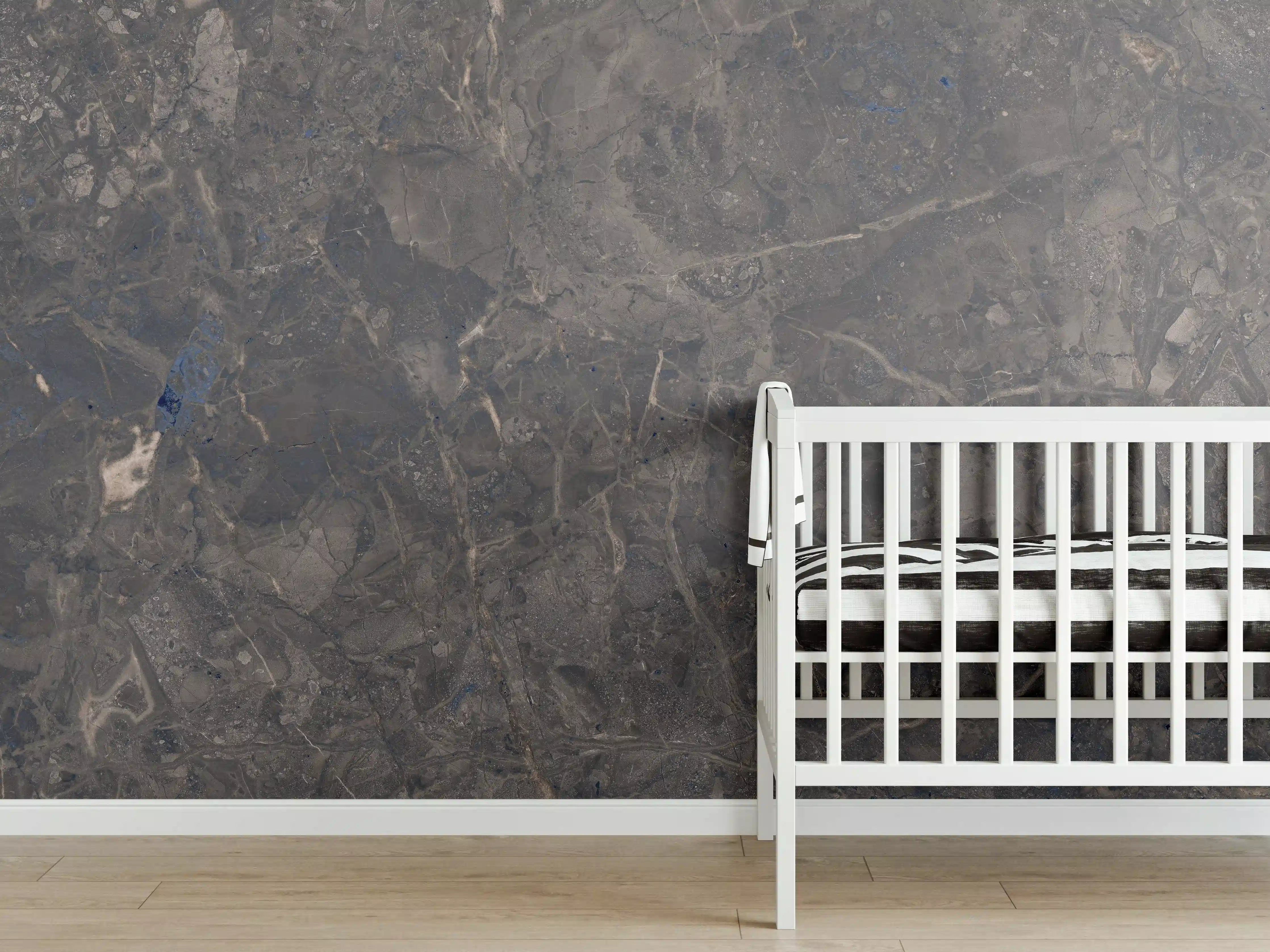 Babyzimmer Wandgestaltung - Gräulich Rustikale Marmor Textur