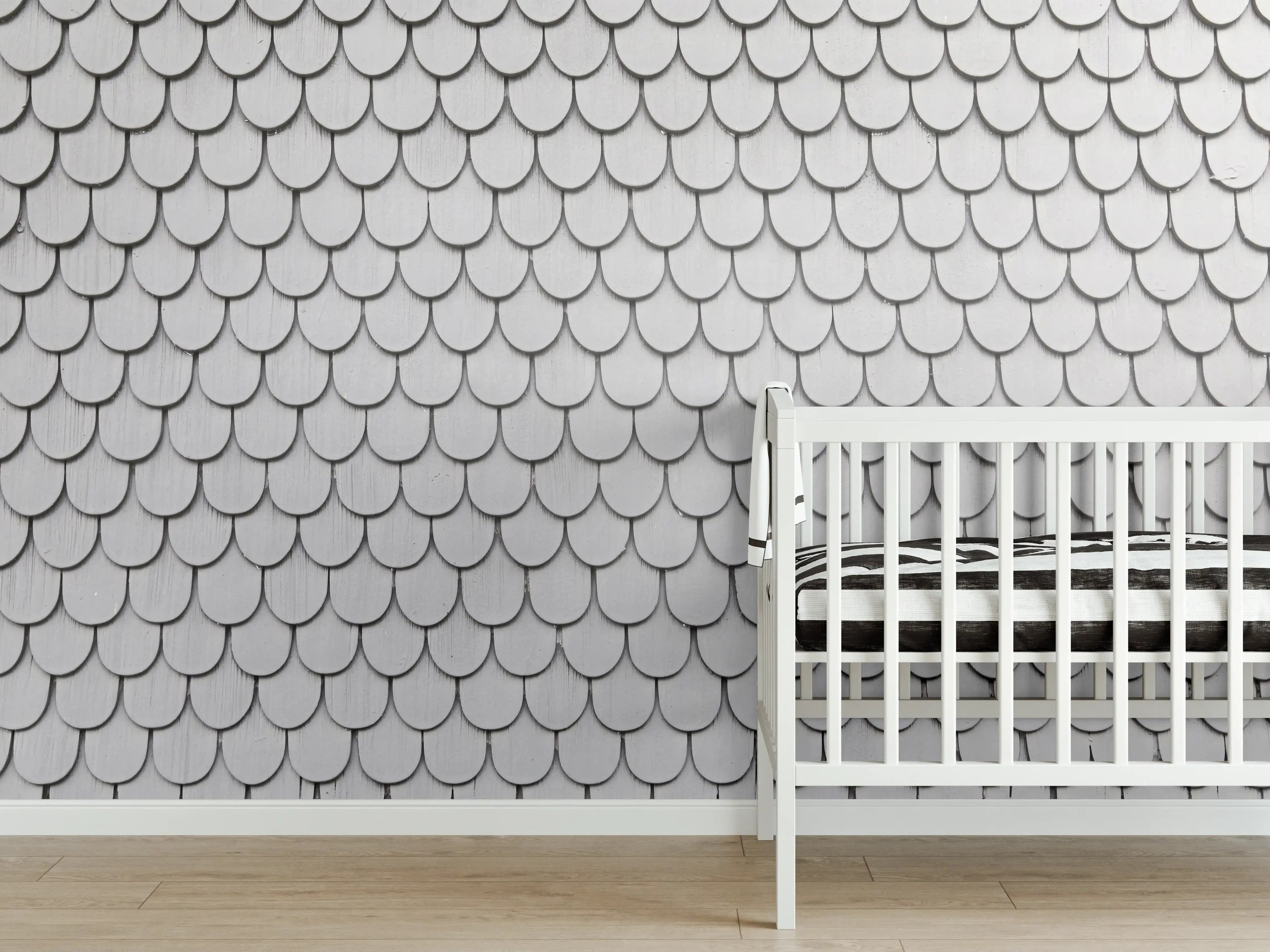 Babyzimmer Wandgestaltung - Gräuliche Holzschindeln - Bayern