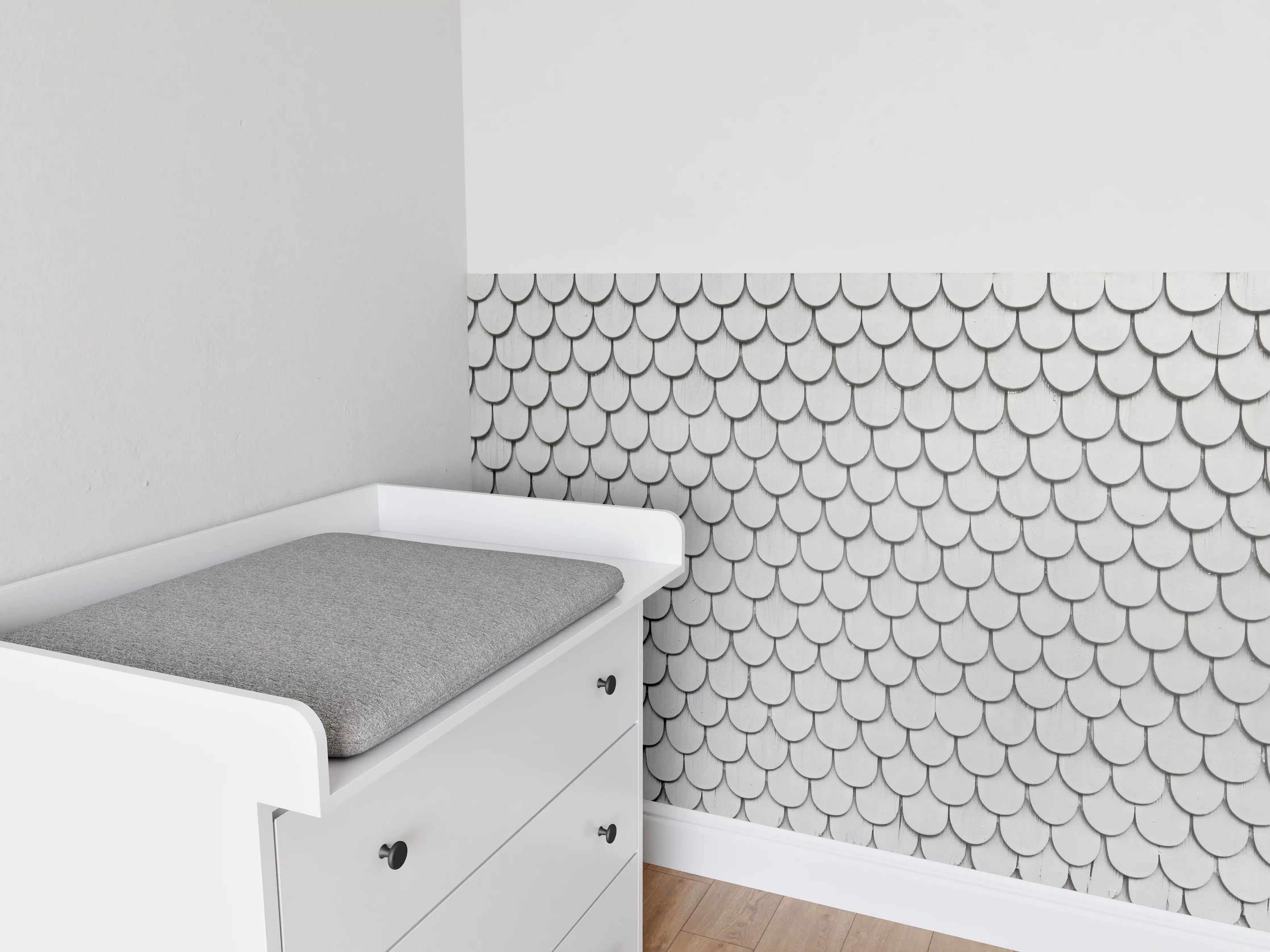 Babyzimmer Wandgestaltung - Gräuliche Holzschindeln - Bayern
